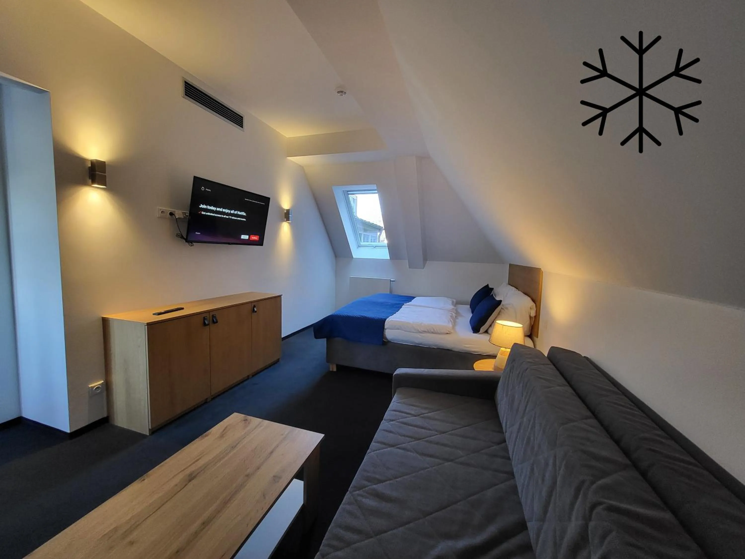 air conditioner, Bed in Pension Jitřenka Hřensko - Breakfast Included & Free Parking