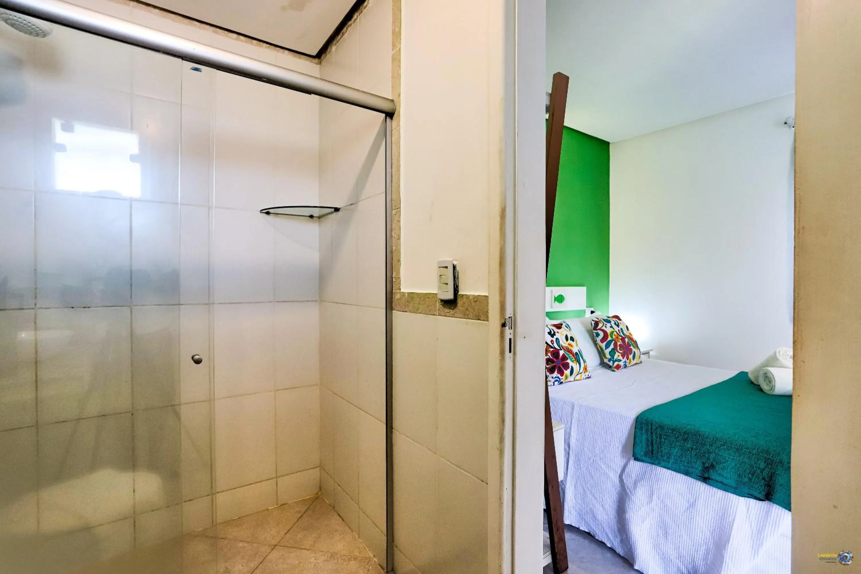 Bathroom, Bed in Pousada Terra Mar Way