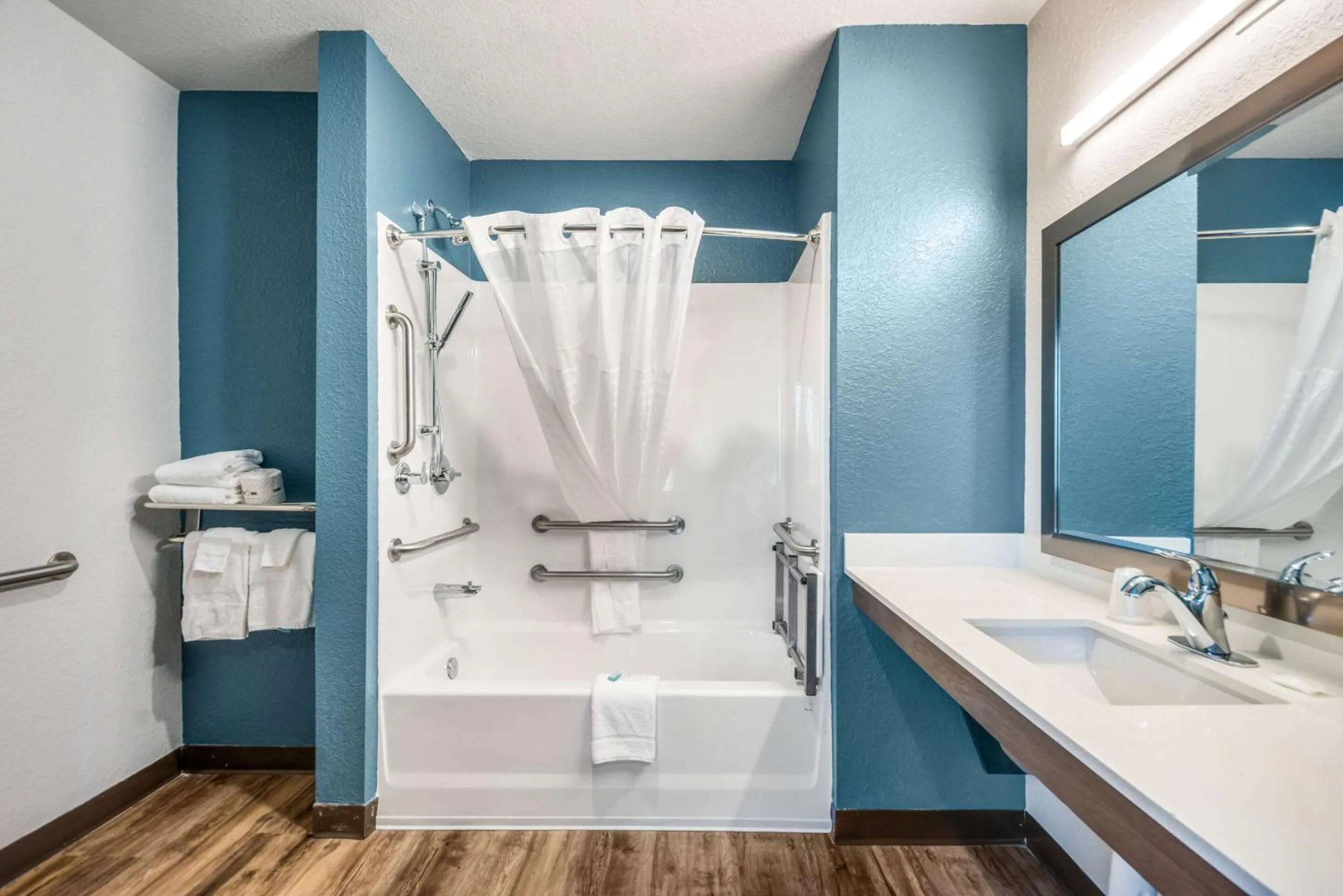 Bathroom in WoodSpring Suites Bradenton