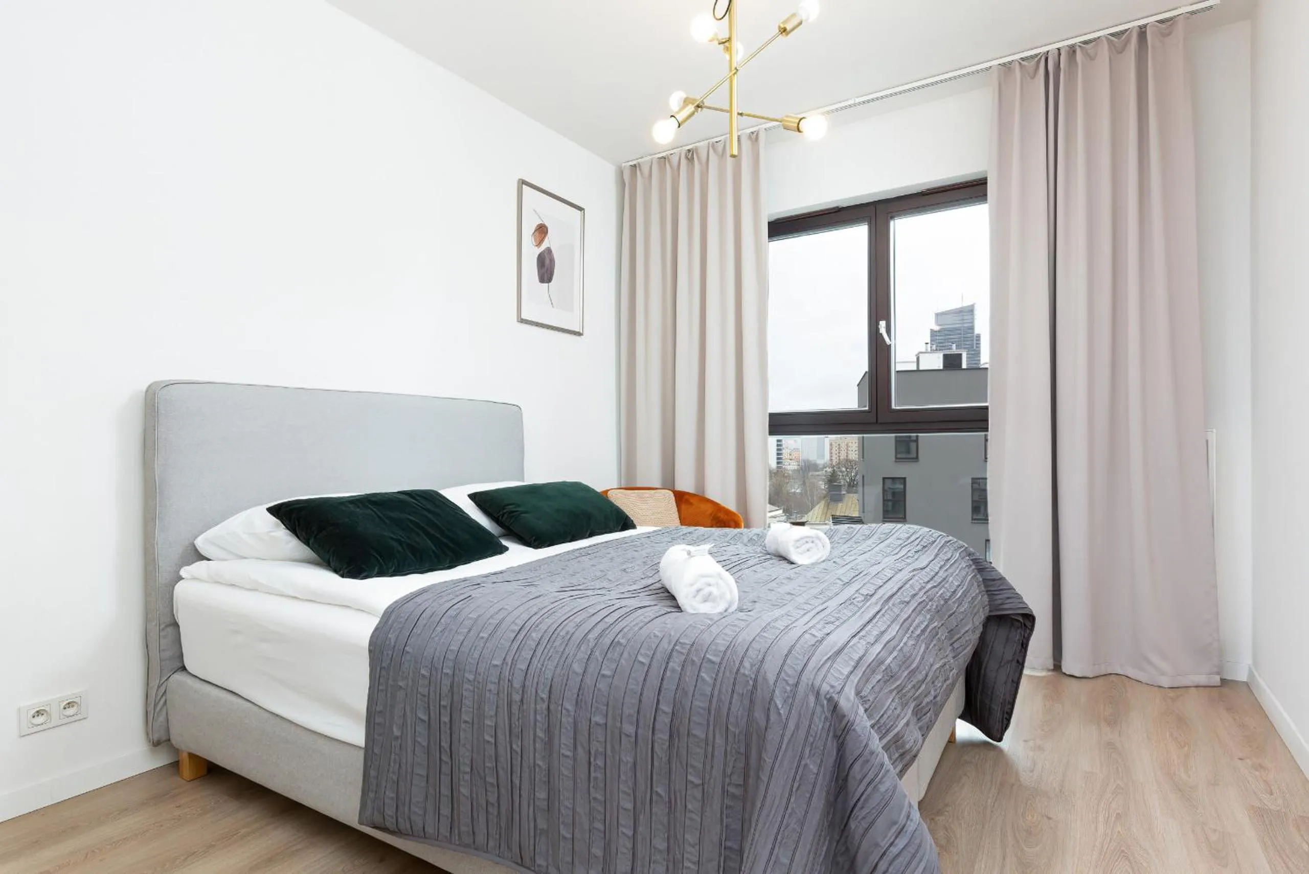 Bed in Metro Płocka Exquisite Apartments by Noclegi Renters