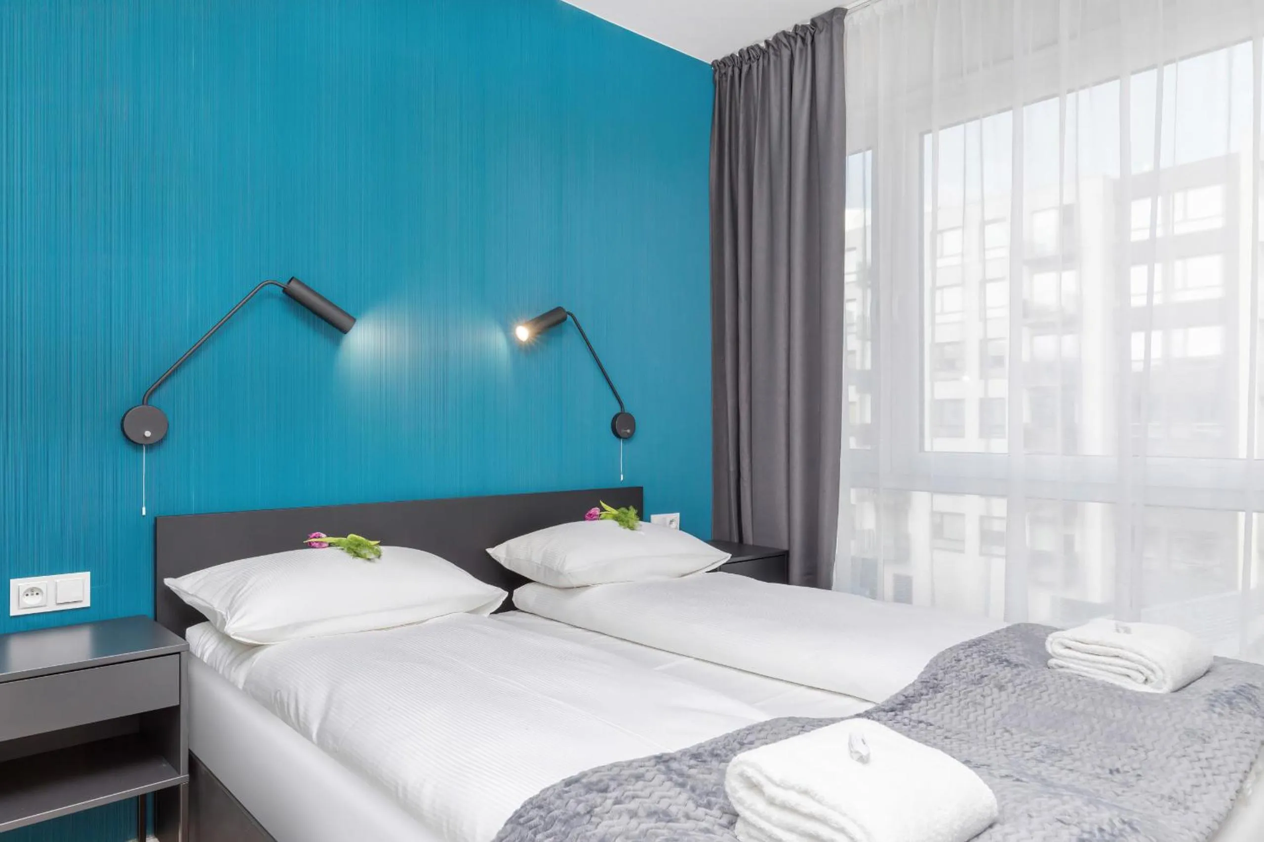 Bedroom, Bed in Modern City Center Apartments by Noclegi Renters