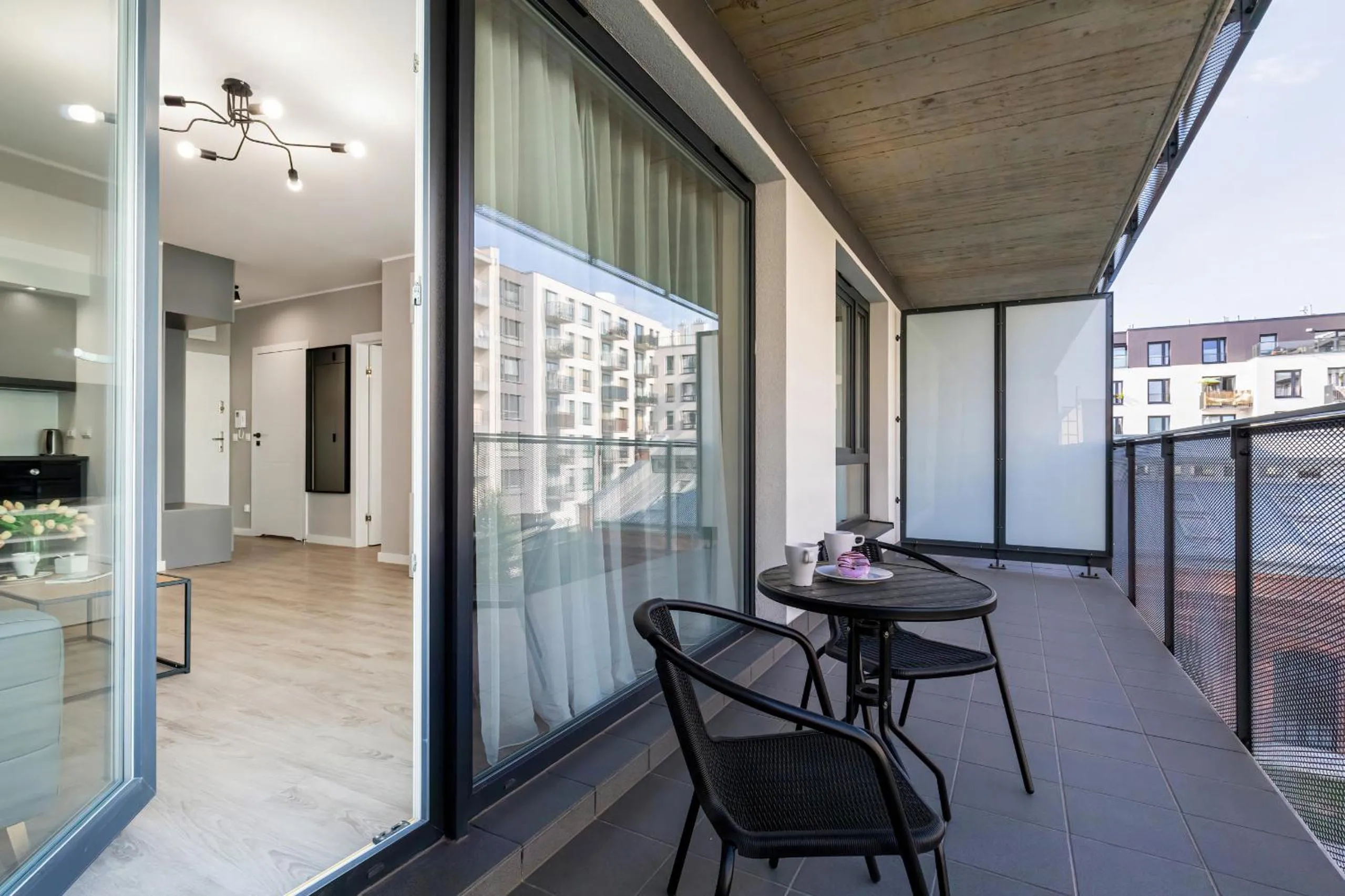 Balcony/Terrace in Modern City Center Apartments by Noclegi Renters