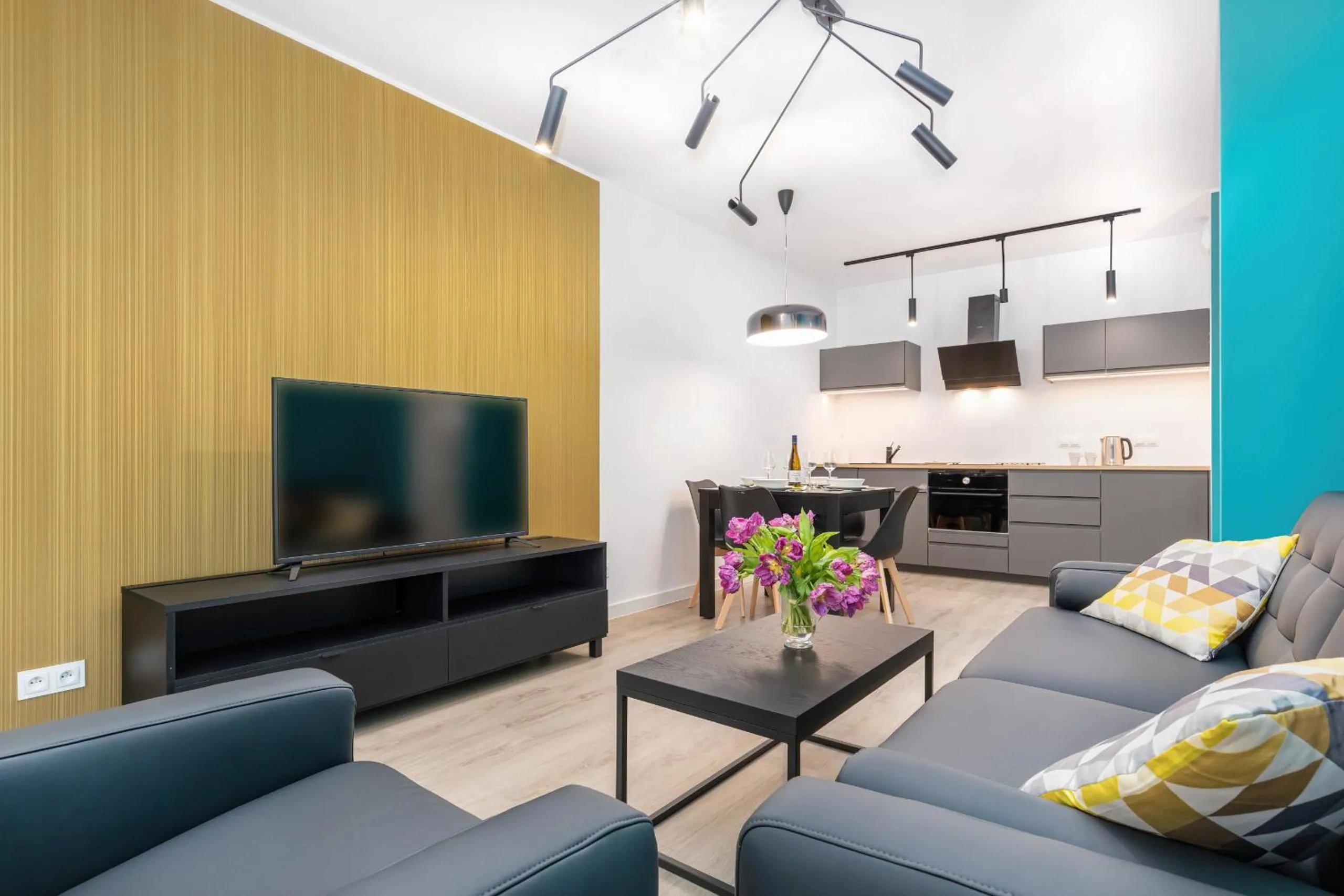 Living room in Modern City Center Apartments by Noclegi Renters