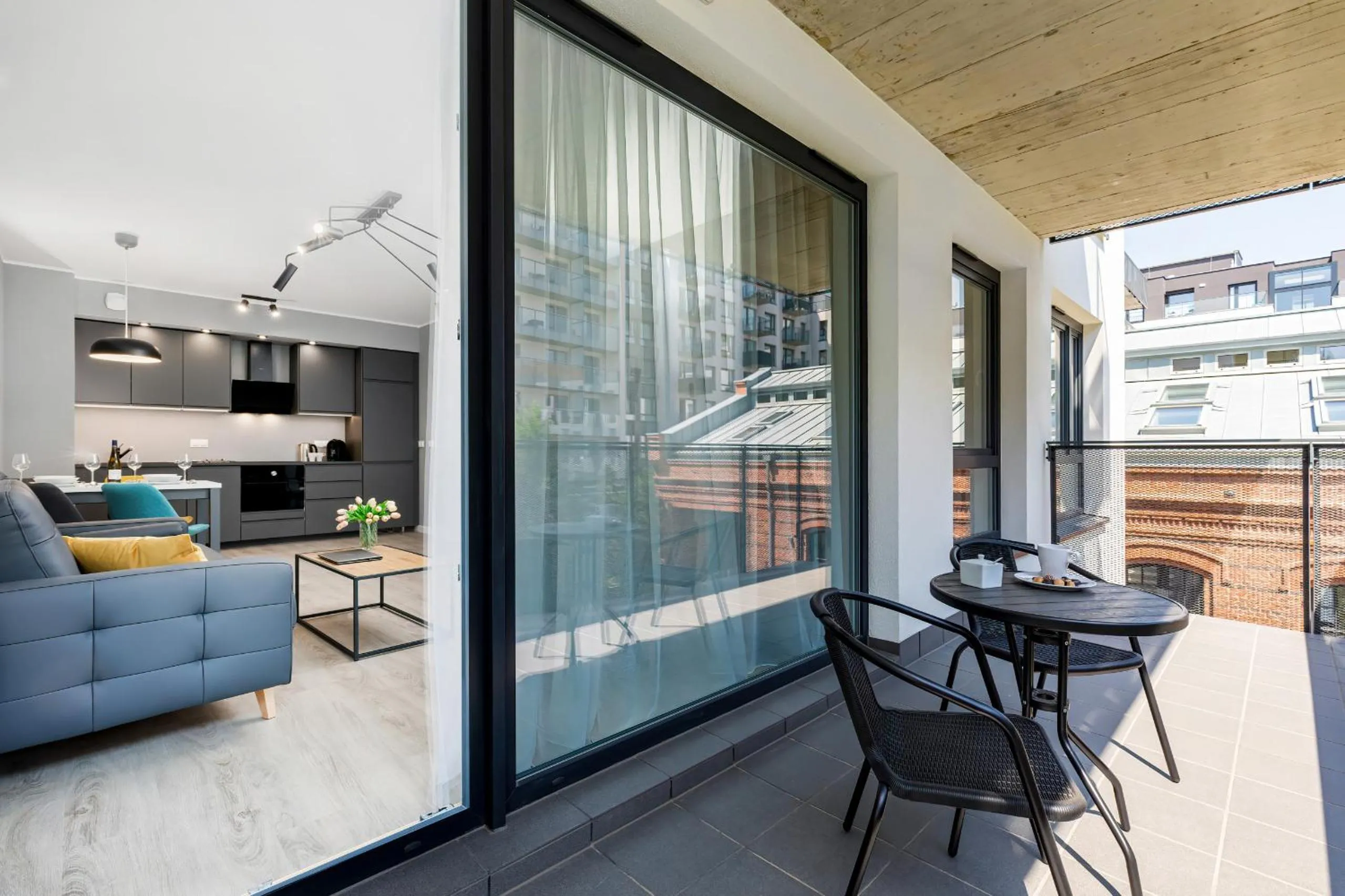 Balcony/Terrace in Modern City Center Apartments by Noclegi Renters