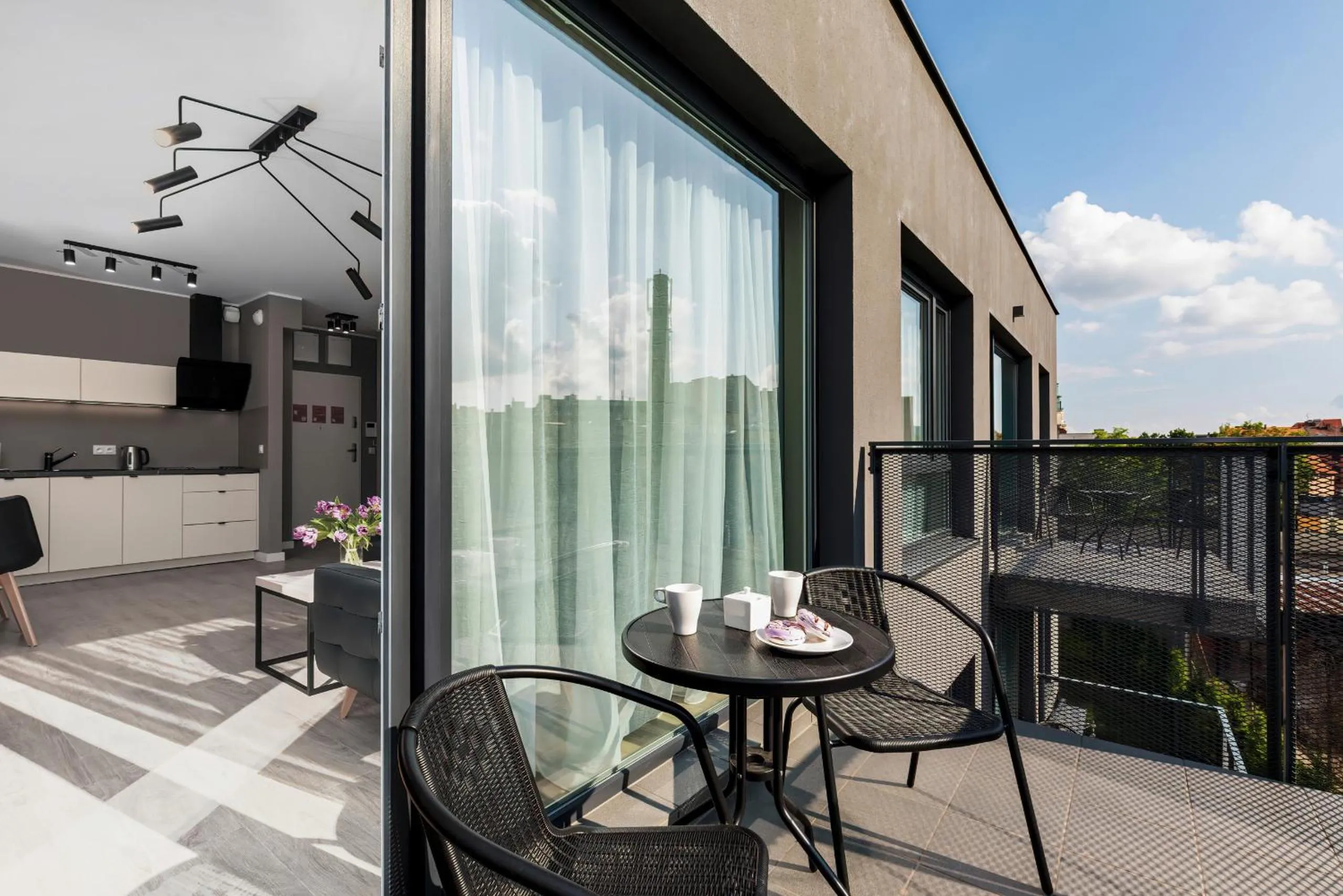 Balcony/Terrace in Modern City Center Apartments by Noclegi Renters