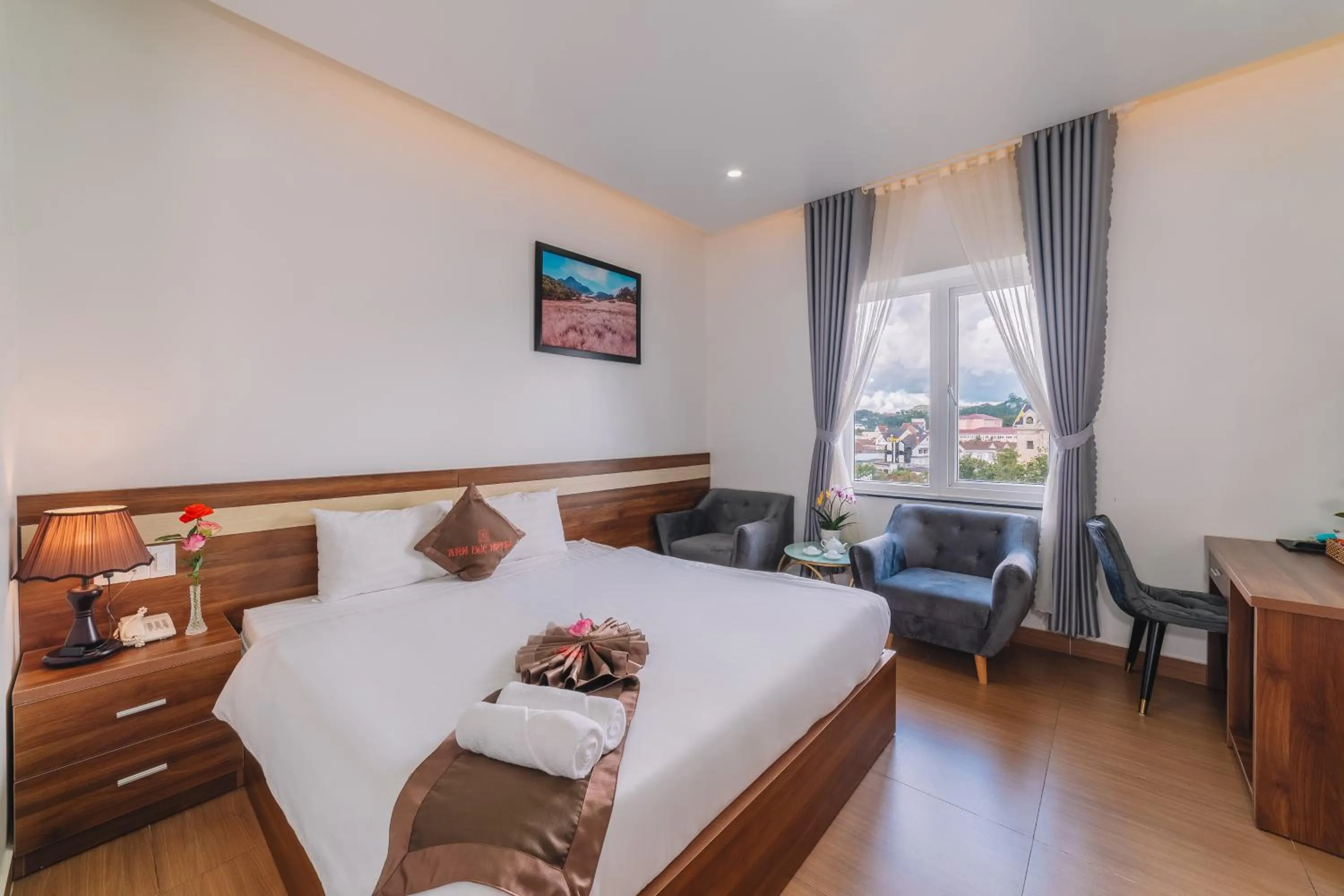 Bed in Anh Duc Hotel Da Lat