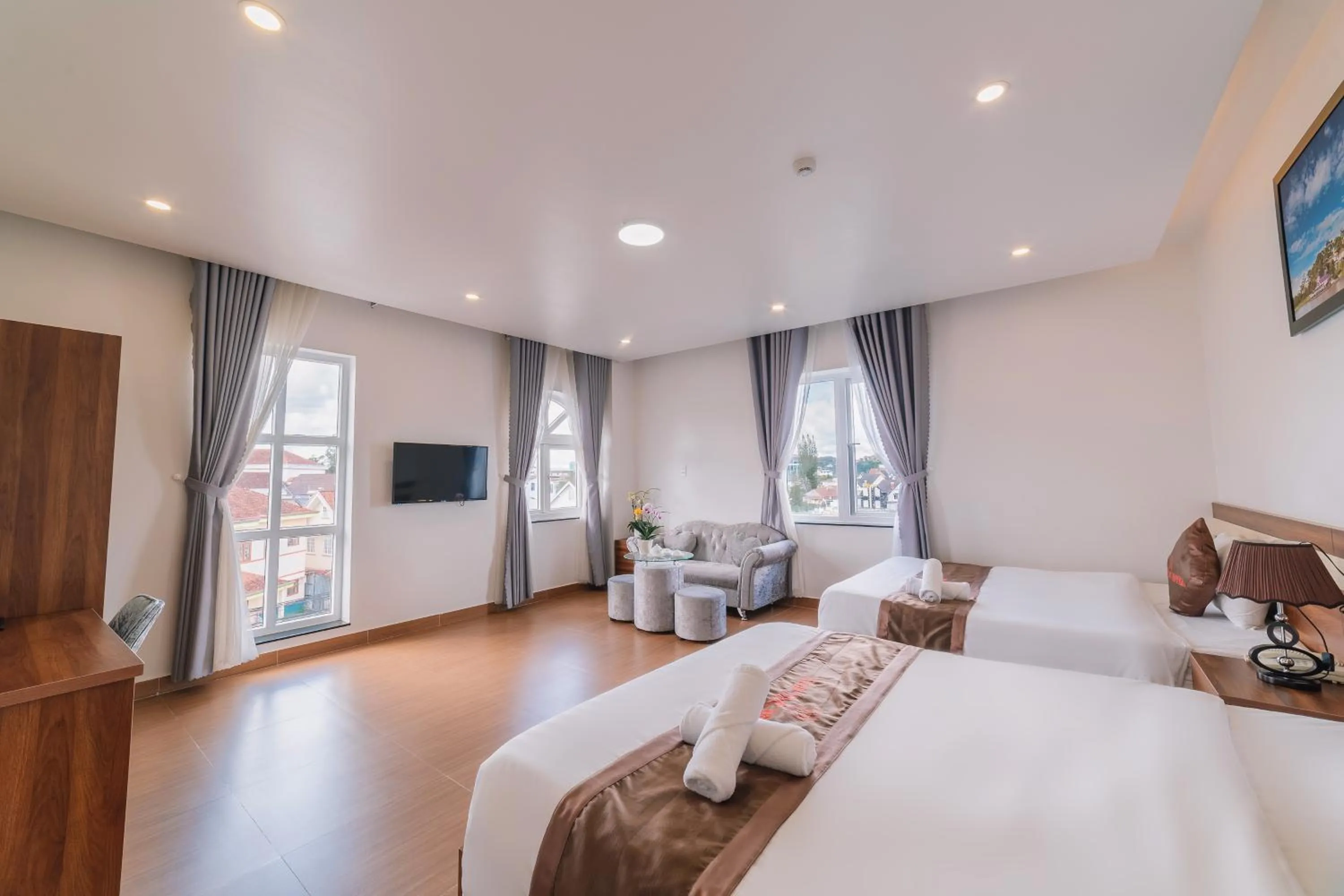 Bed in Anh Duc Hotel Da Lat