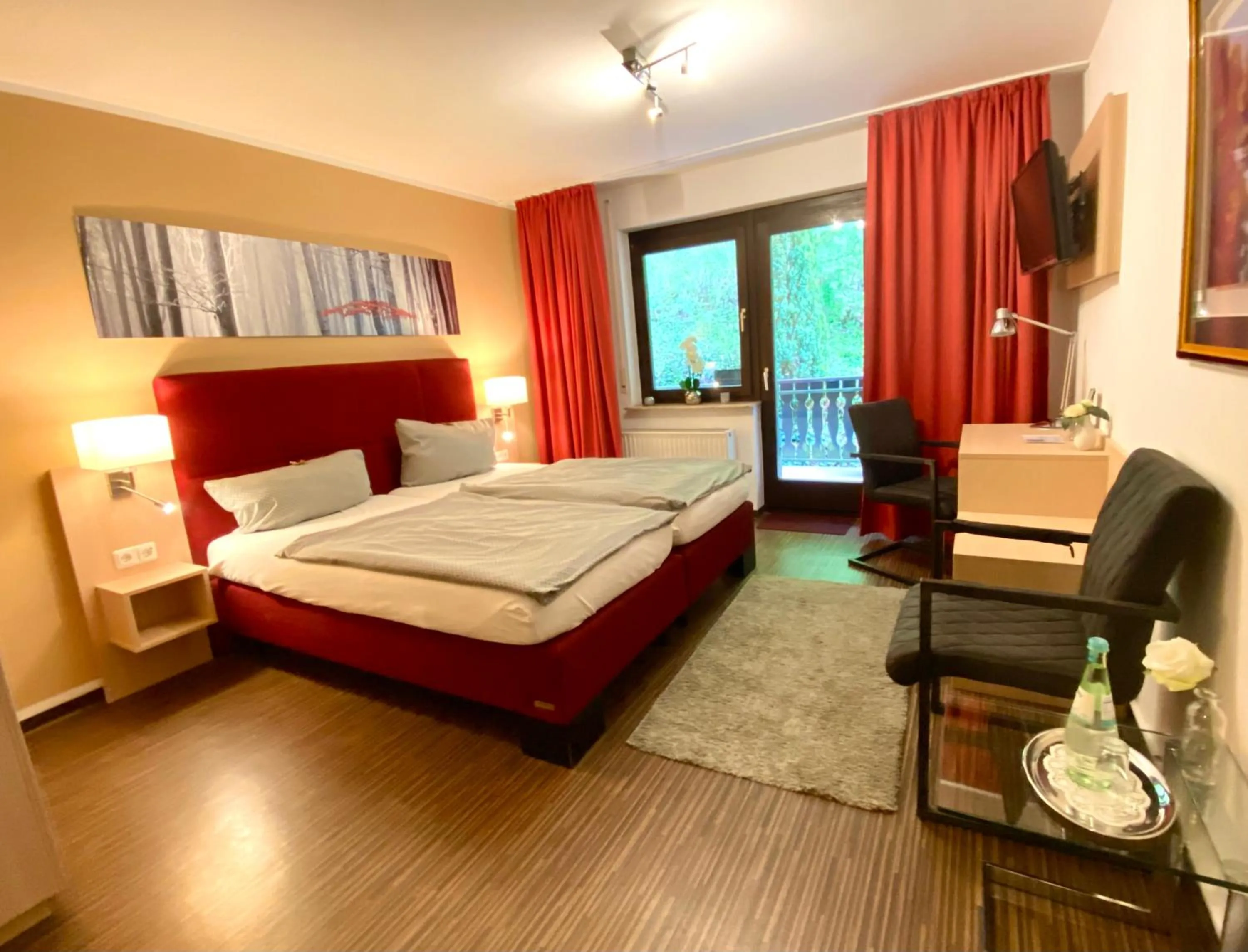 Balcony/Terrace, Bed in Landhotel Fasanenhof