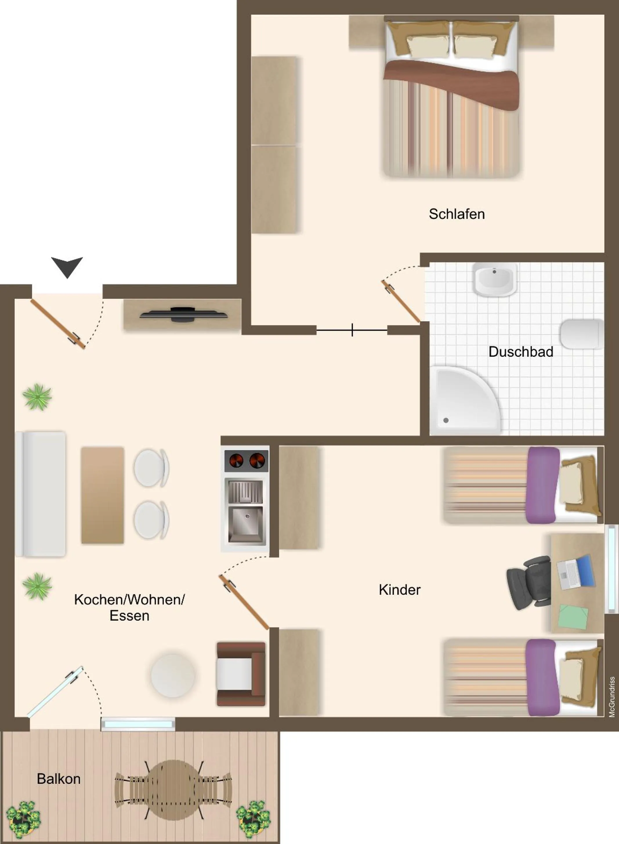 Floor plan in Ferienwohnungen König