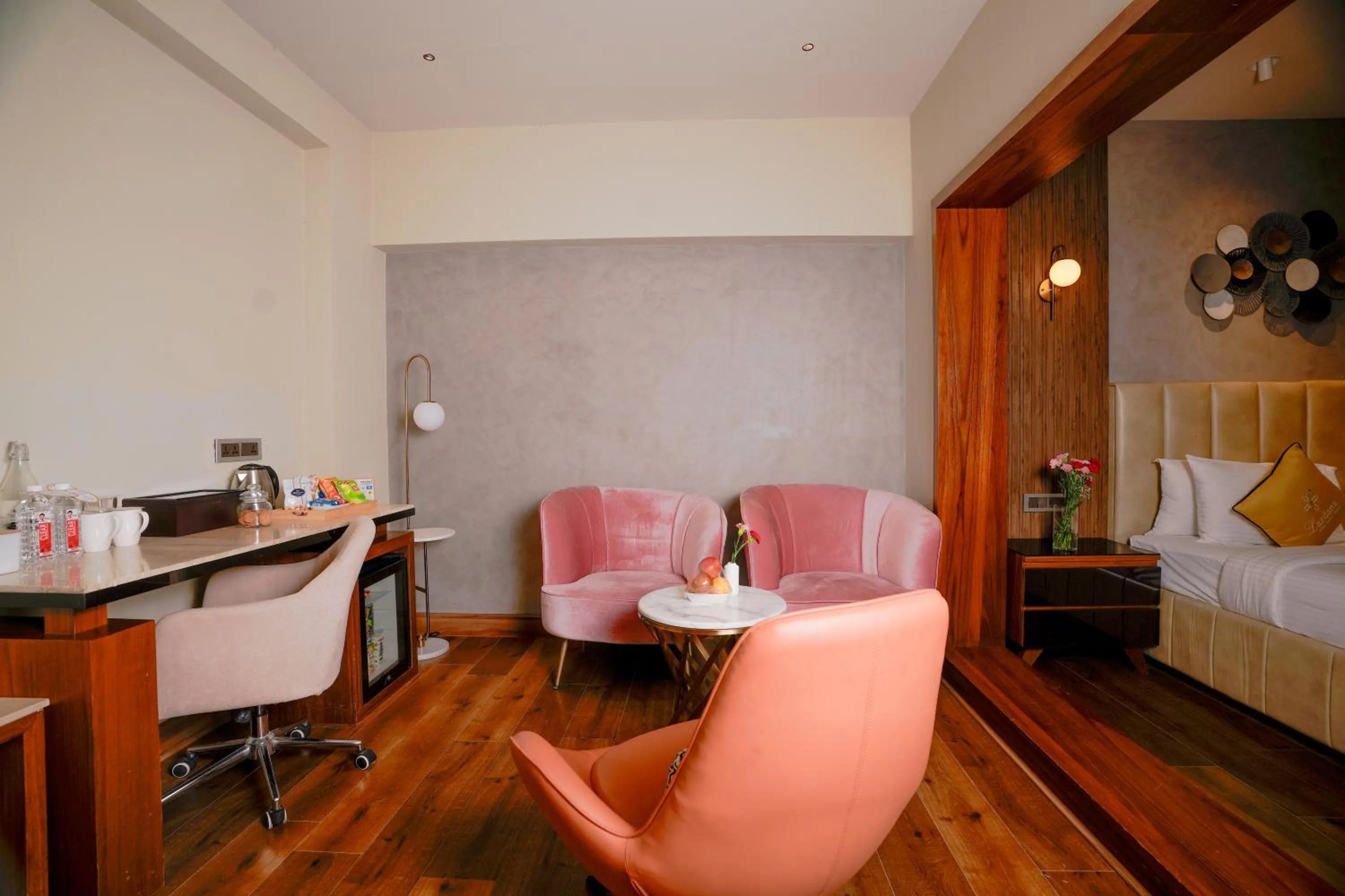 Dining area, Bed in Lazdana Hotel Bangalore