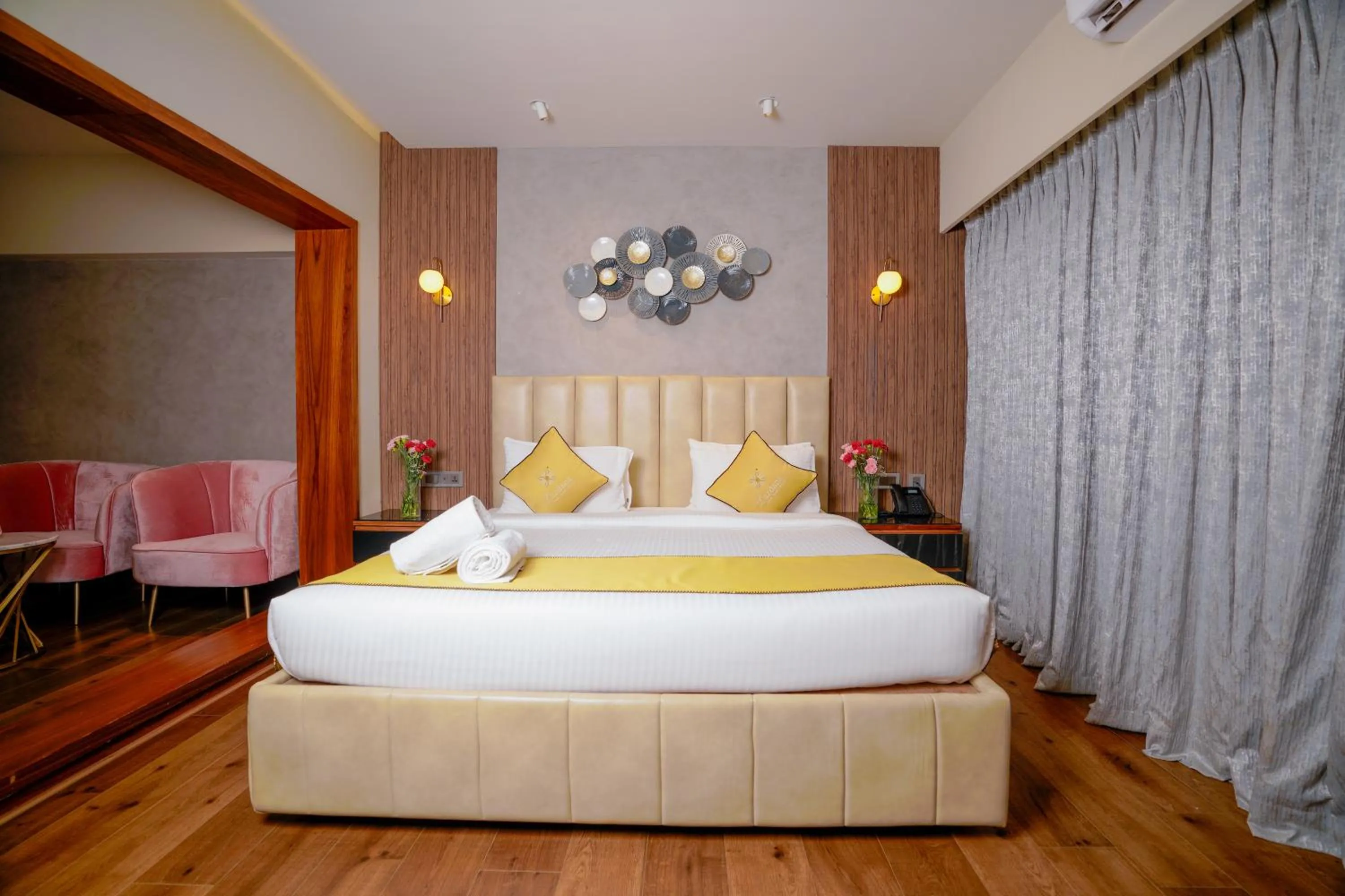 Bed in Lazdana Hotel Bangalore