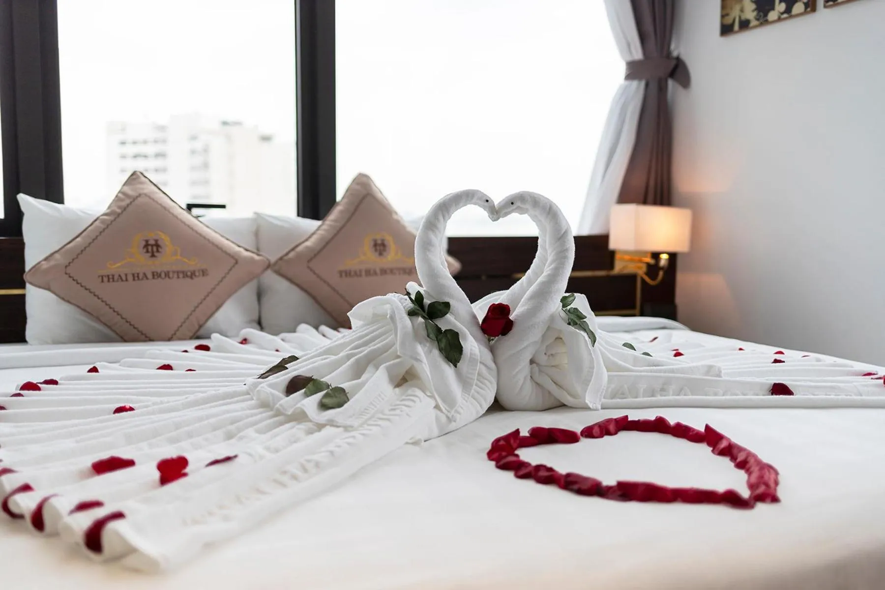 Property logo or sign, Bed in Thai Ha Boutique Hotel