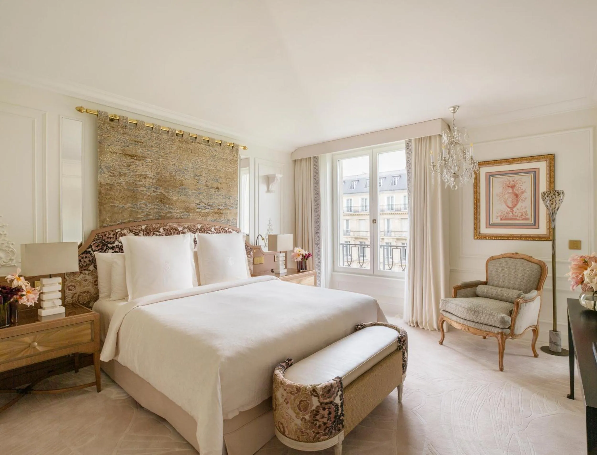 Bed in Four Seasons Hotel George V Paris