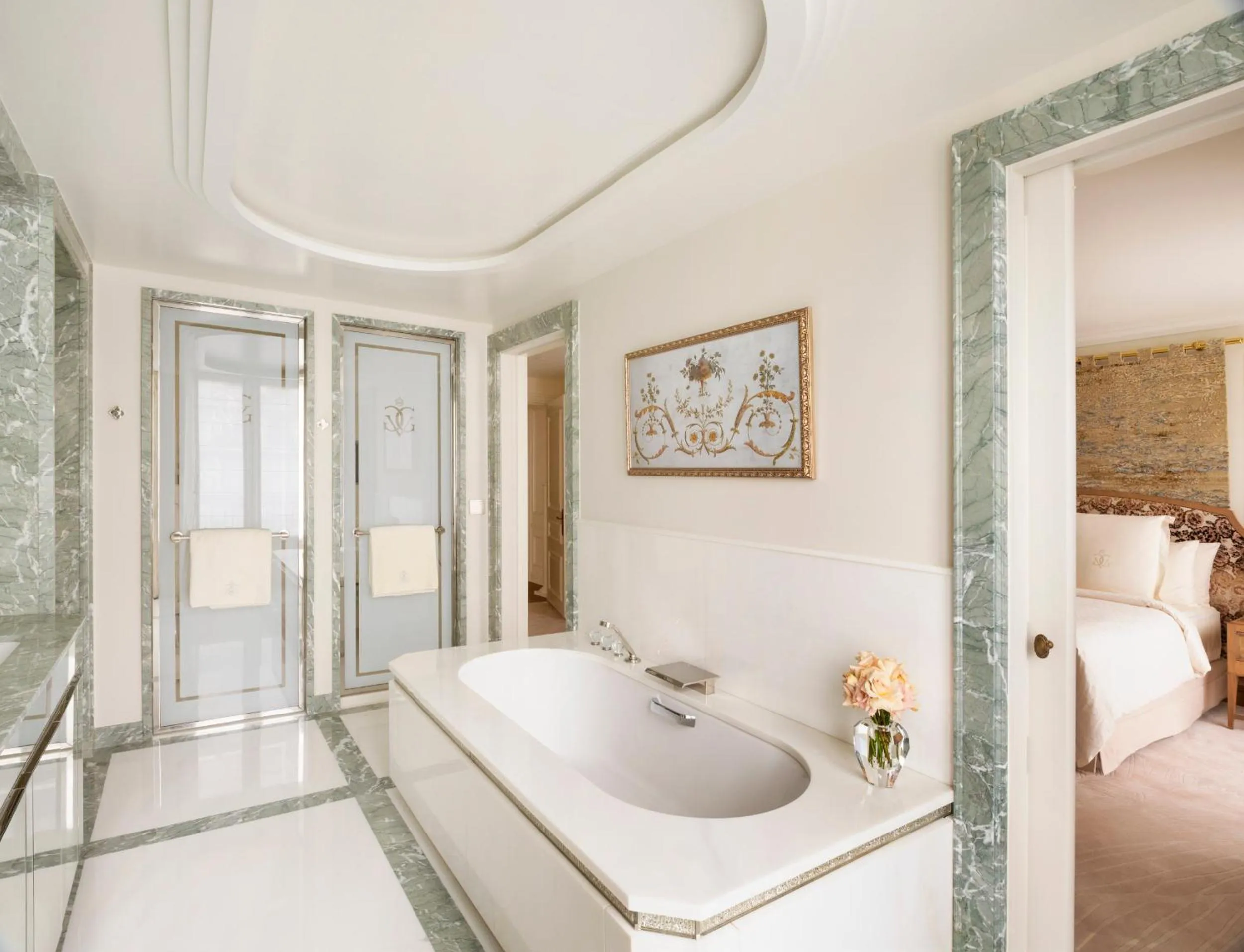 Bed in Four Seasons Hotel George V Paris