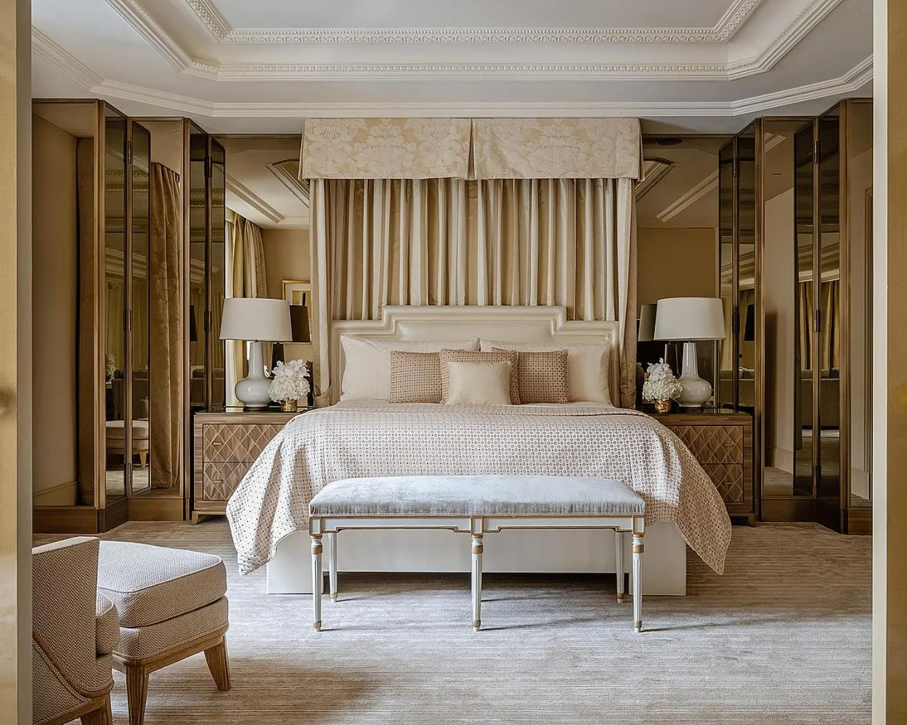 Bed in Four Seasons Hotel George V Paris