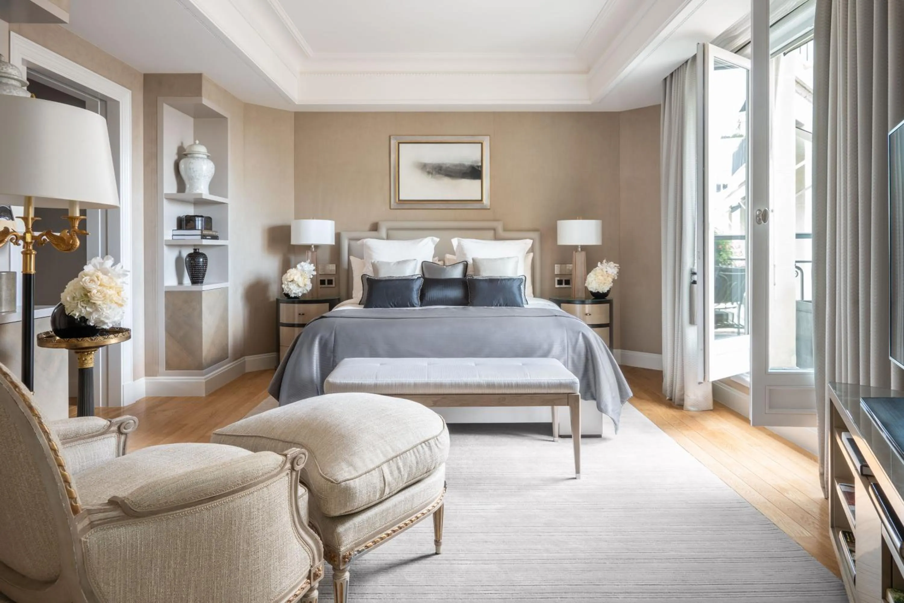 Bed in Four Seasons Hotel George V Paris