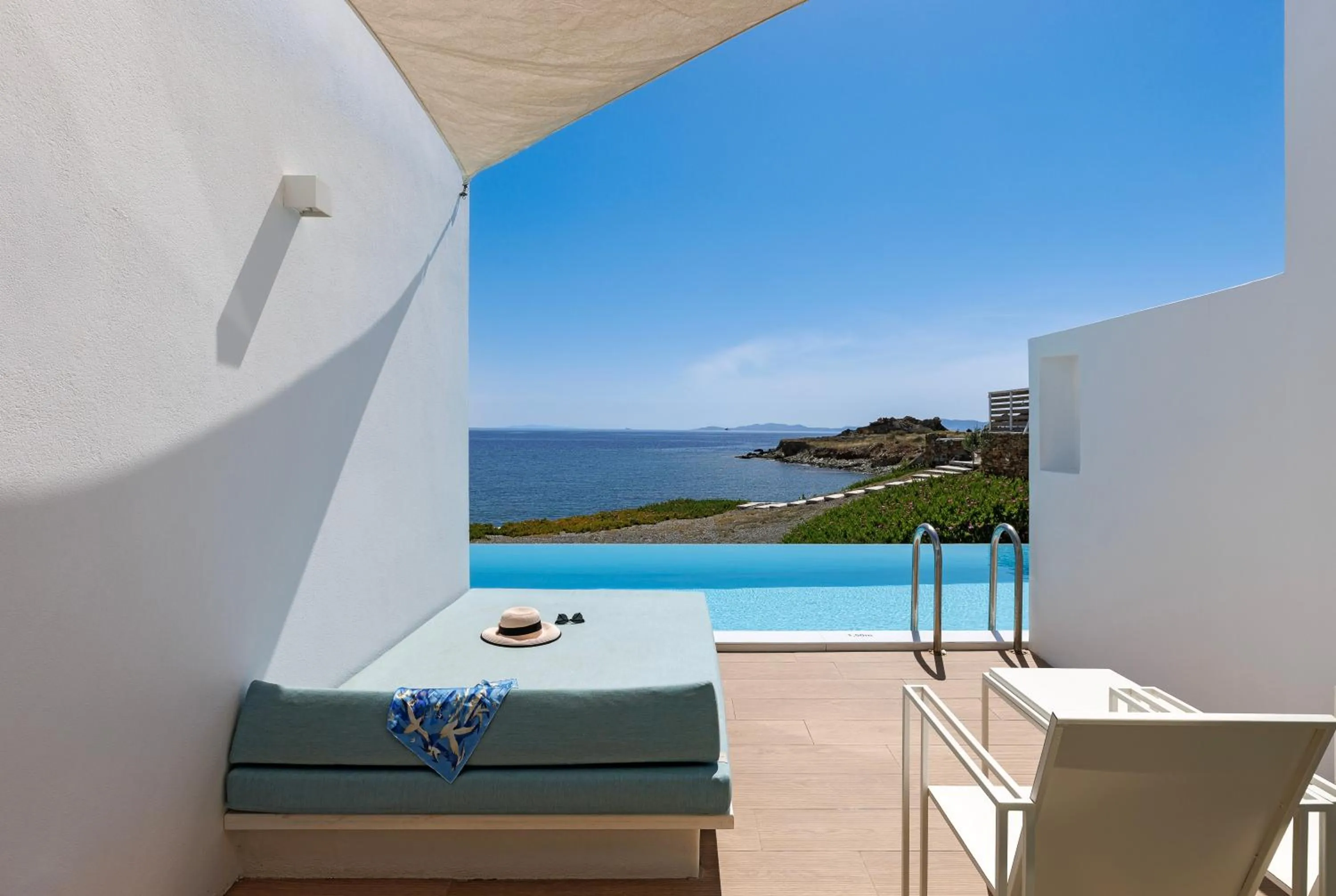 Pool view in Infinity View Hotel Tinos