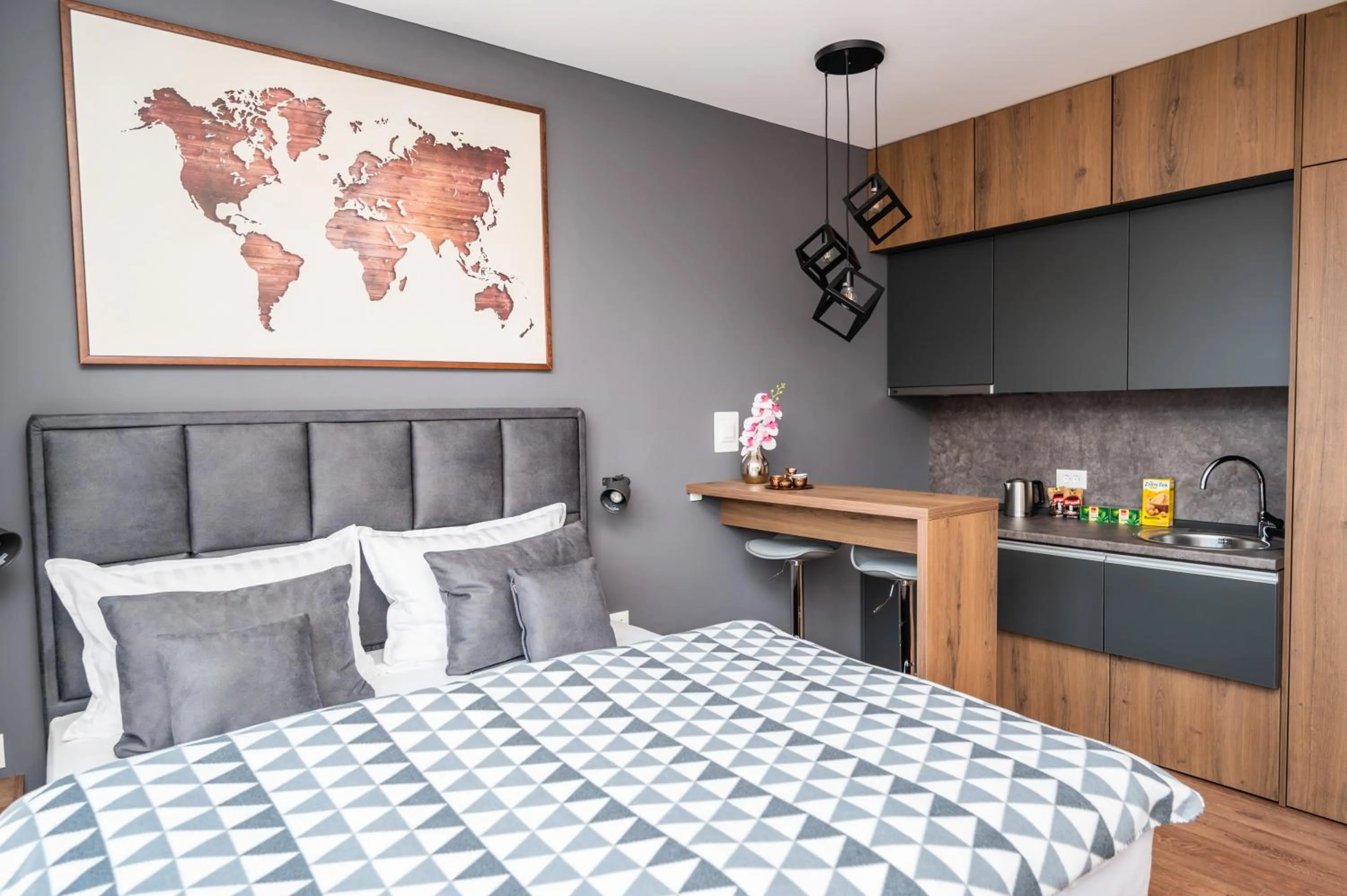 Bed in Modern and Bright Apartments - Main Street