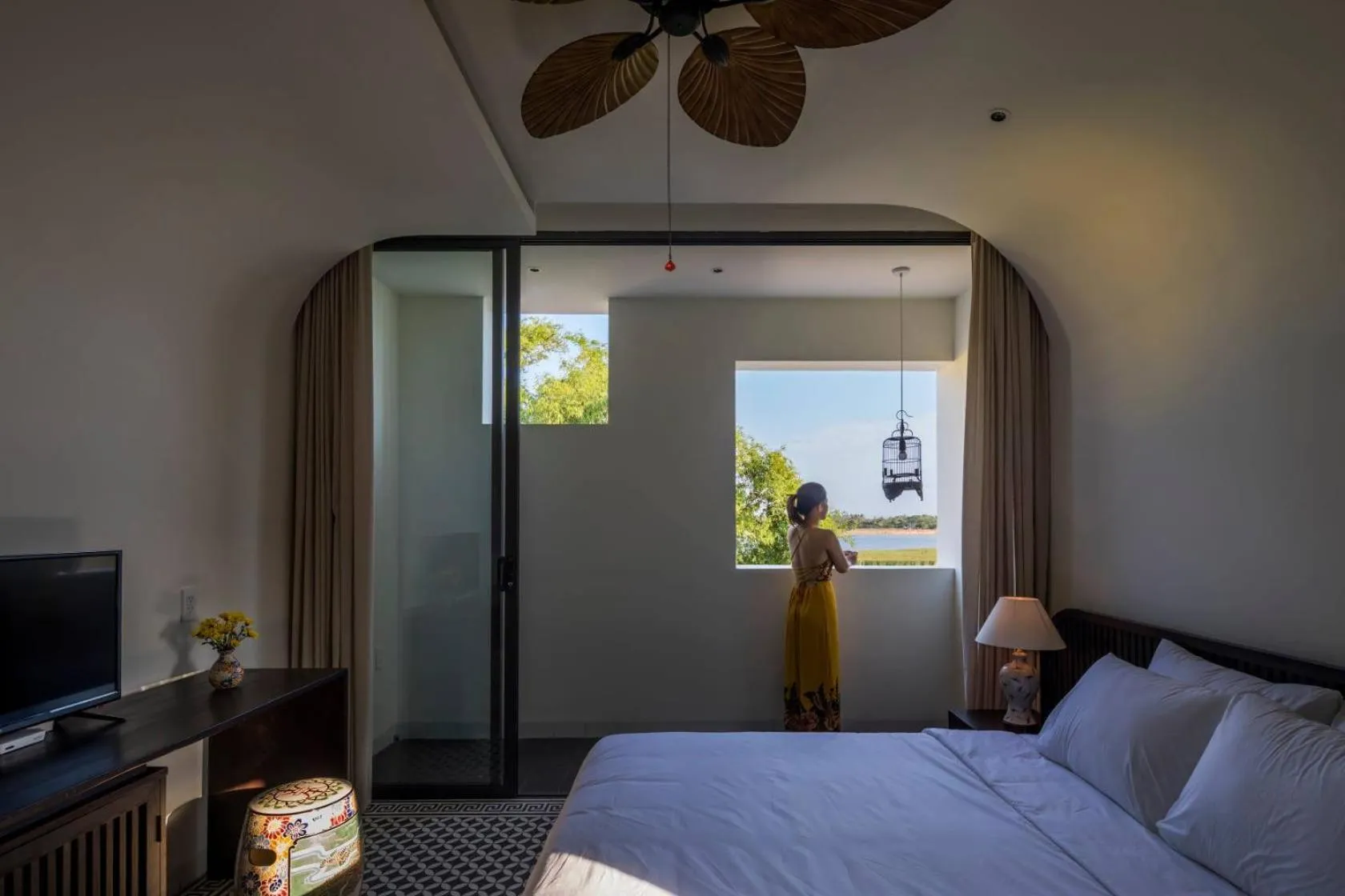 View (from property/room), Bed in Hoianoi Villa