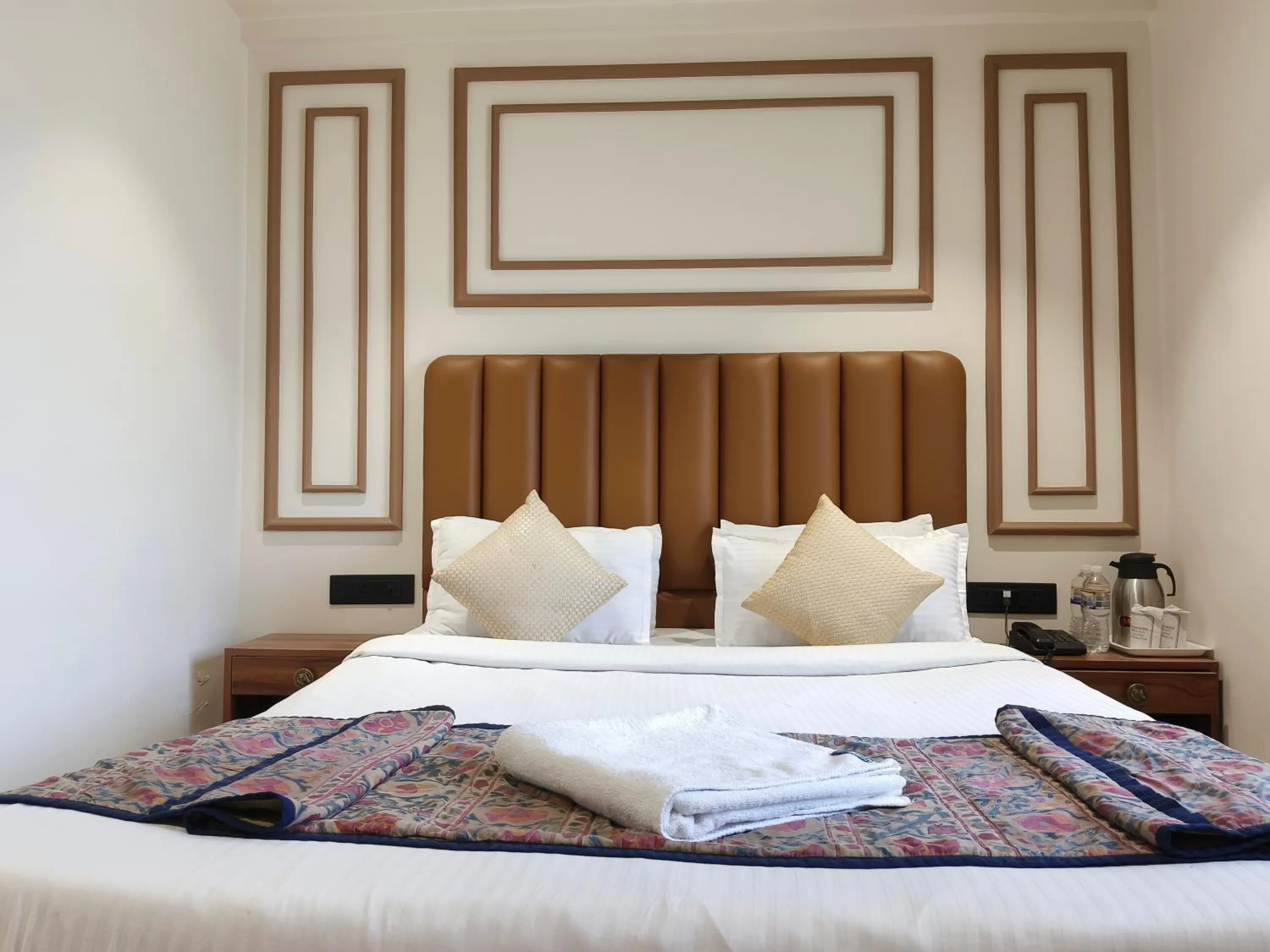 Bed in Hotel Ganpati Palace