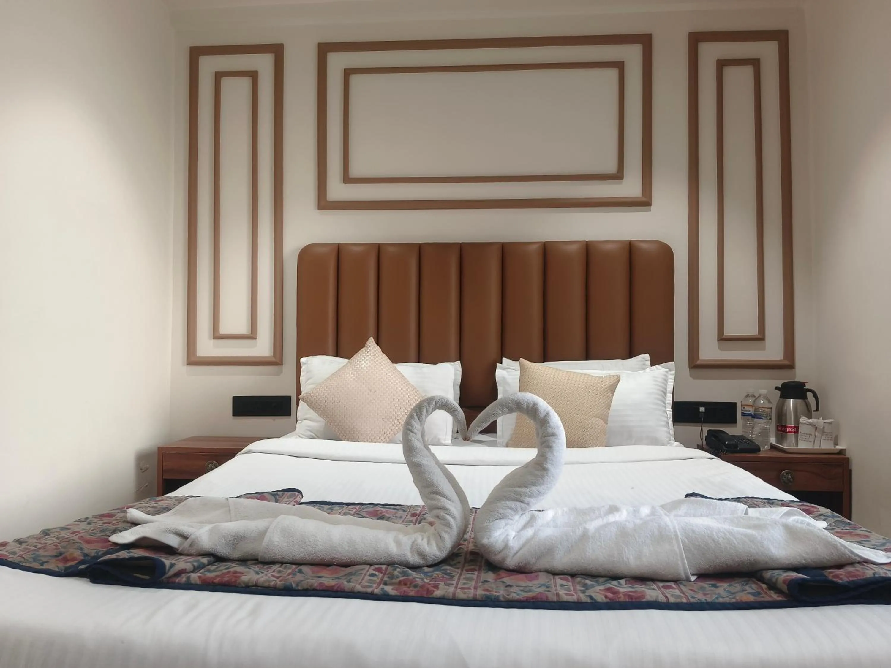 Bed in Hotel Ganpati Palace