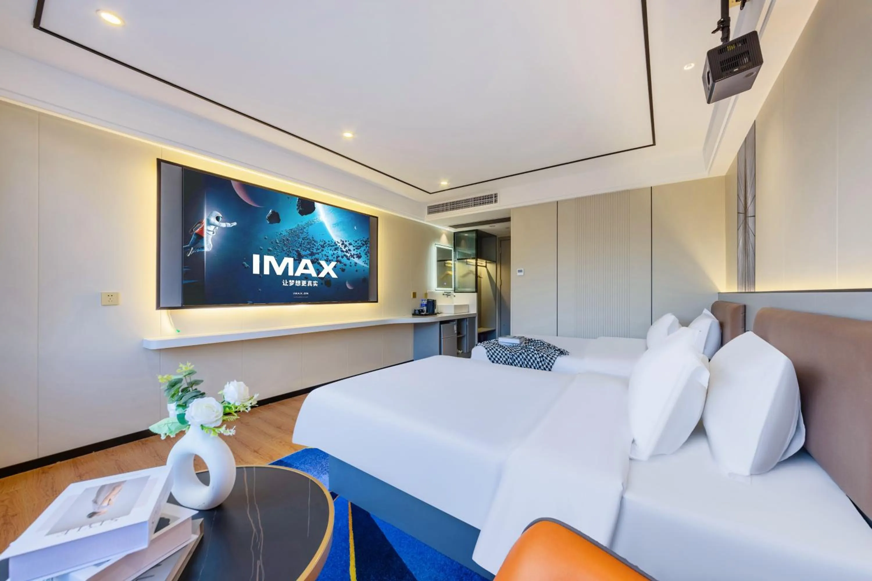 Bedroom, Bed in Xinghe Yuezhi S Hotel to Guangzhou Yuexiu Park Railway Station Subway station