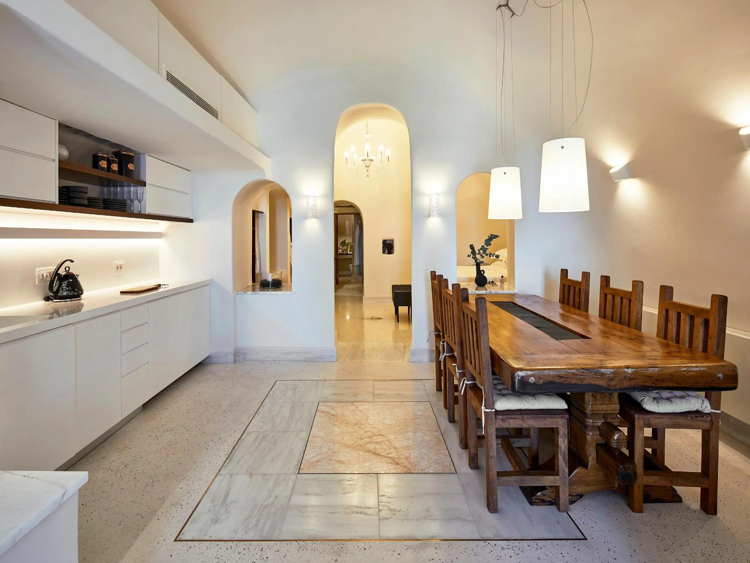 Kitchen or kitchenette in Luxury Villa Blue Dome Santorini