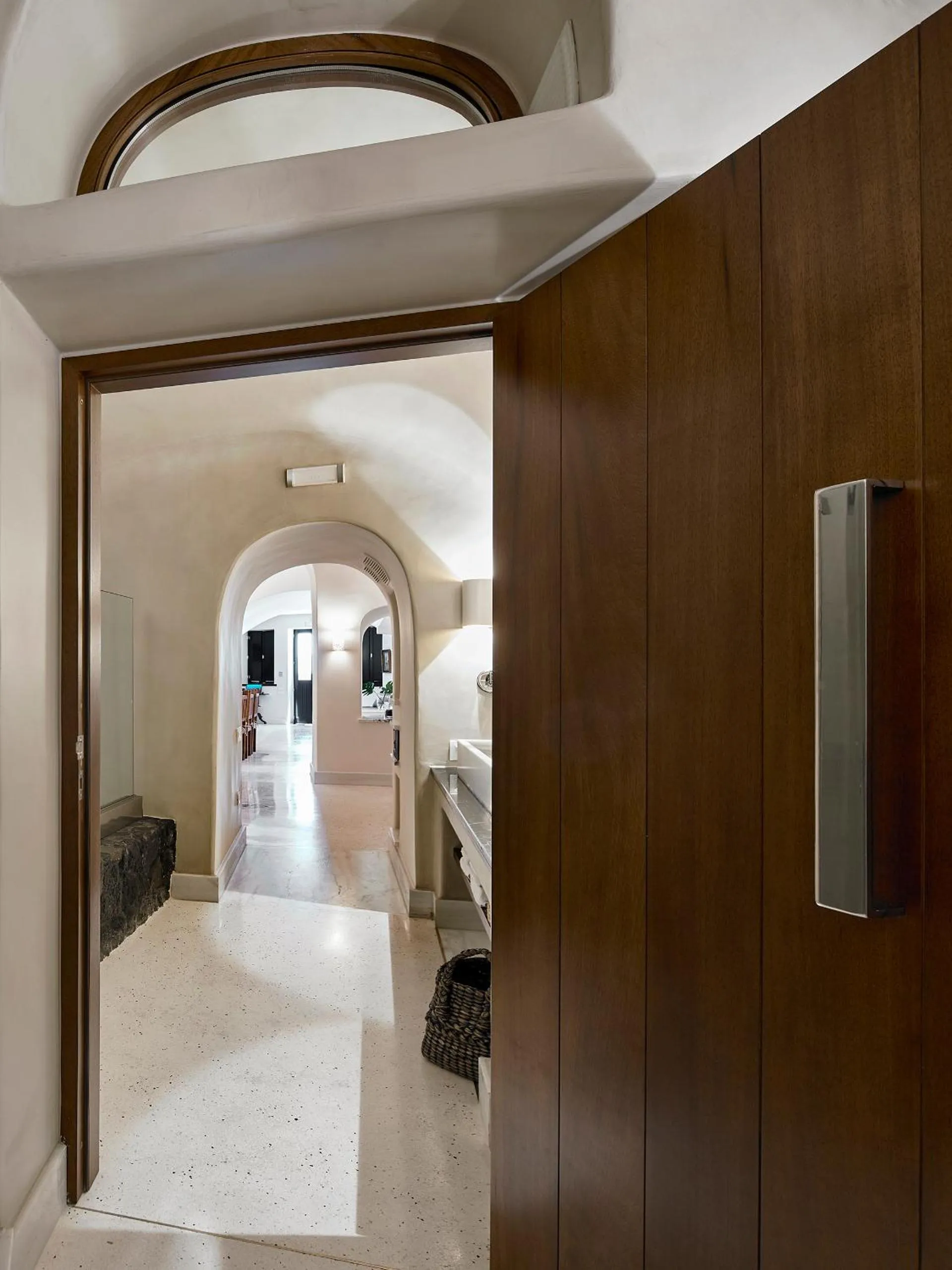 Bathroom, Bed in Luxury Villa Blue Dome Santorini