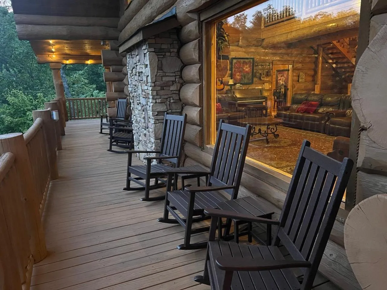 Balcony/Terrace in Big Bear Ridge Lodge - Breathtaking mountain views and private forest scenes in amazing large log cabin