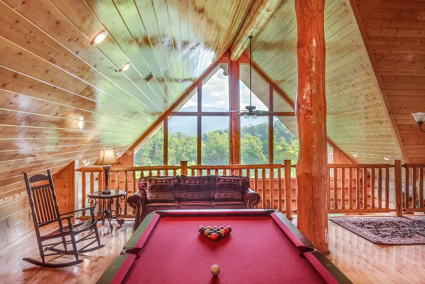 Billiard in Big Bear Ridge Lodge - Breathtaking mountain views and private forest scenes in amazing large log cabin