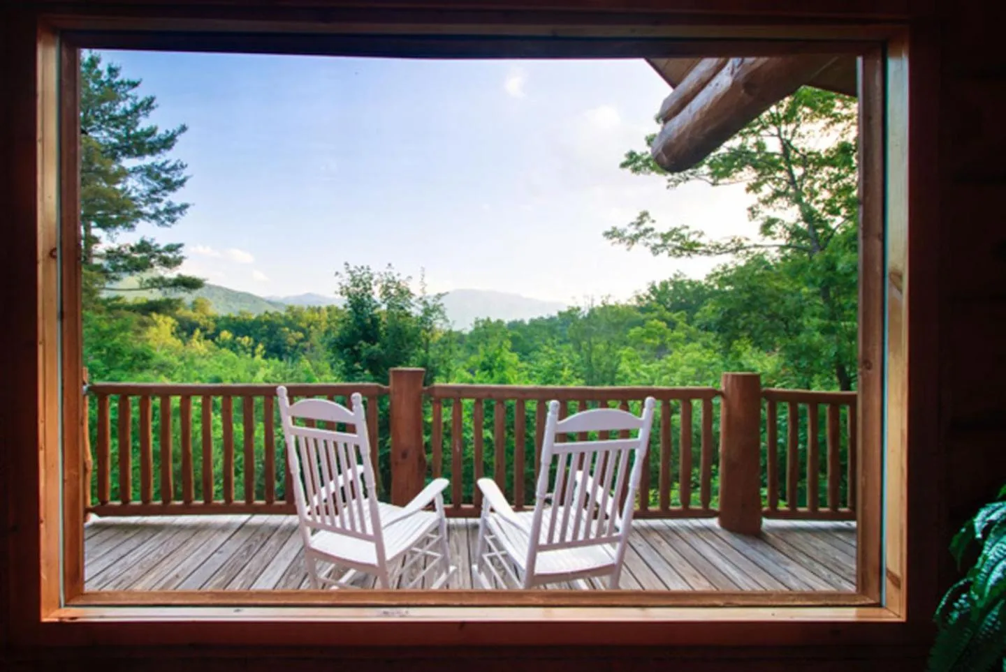 Balcony/Terrace in Big Bear Ridge Lodge - Breathtaking mountain views and private forest scenes in amazing large log cabin