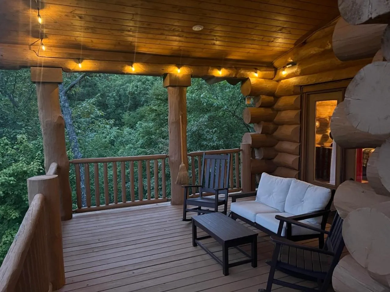 Balcony/Terrace in Big Bear Ridge Lodge - Breathtaking mountain views and private forest scenes in amazing large log cabin