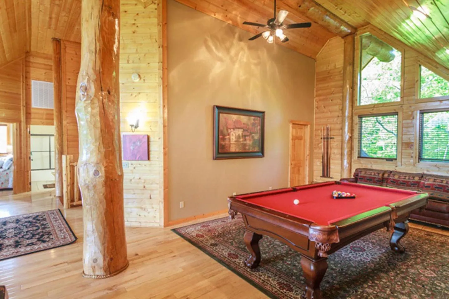 Billiard in Big Bear Ridge Lodge - Breathtaking mountain views and private forest scenes in amazing large log cabin