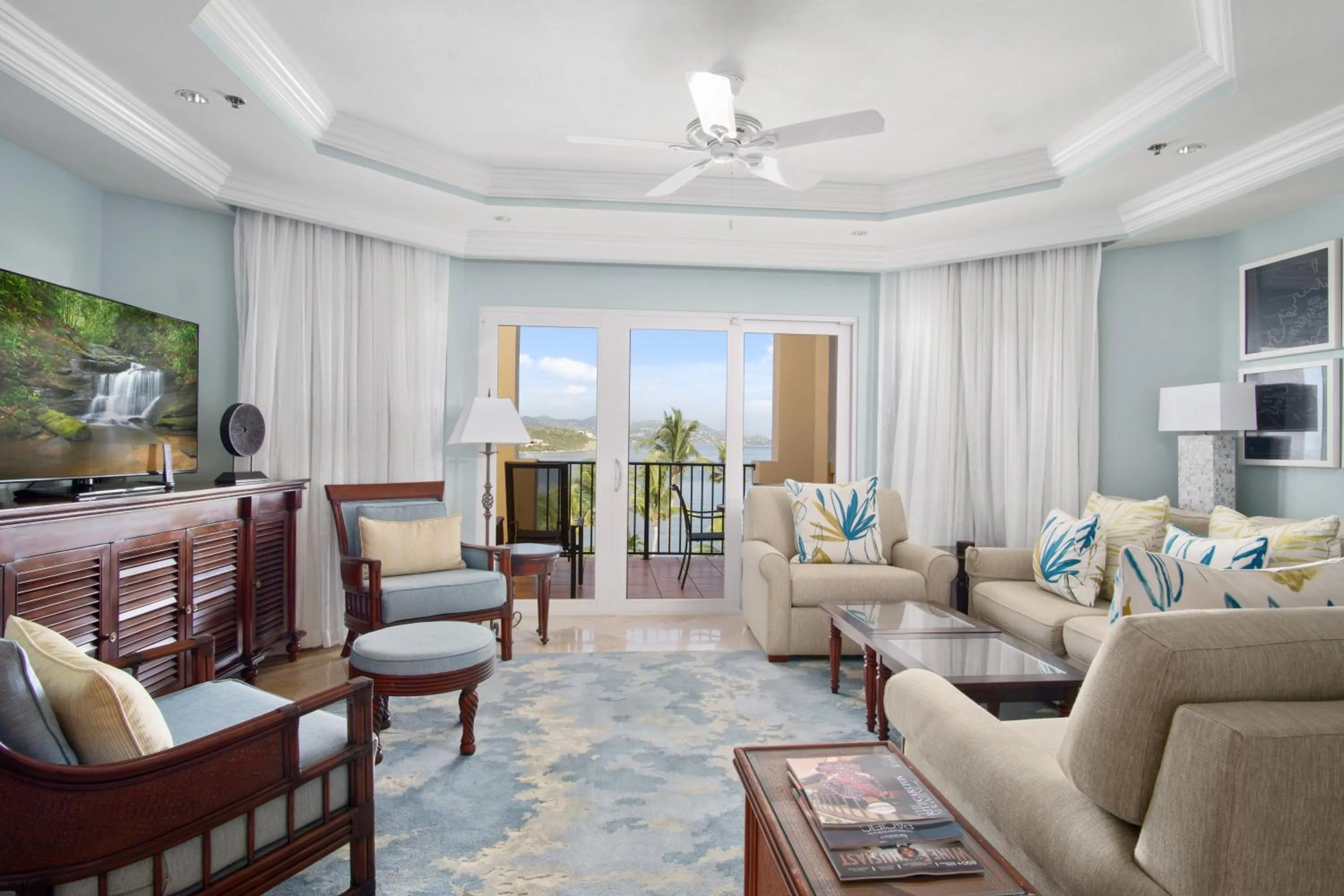 TV and multimedia in Great Bay Condominiums located at The Ritz-Carlton Club, St Thomas