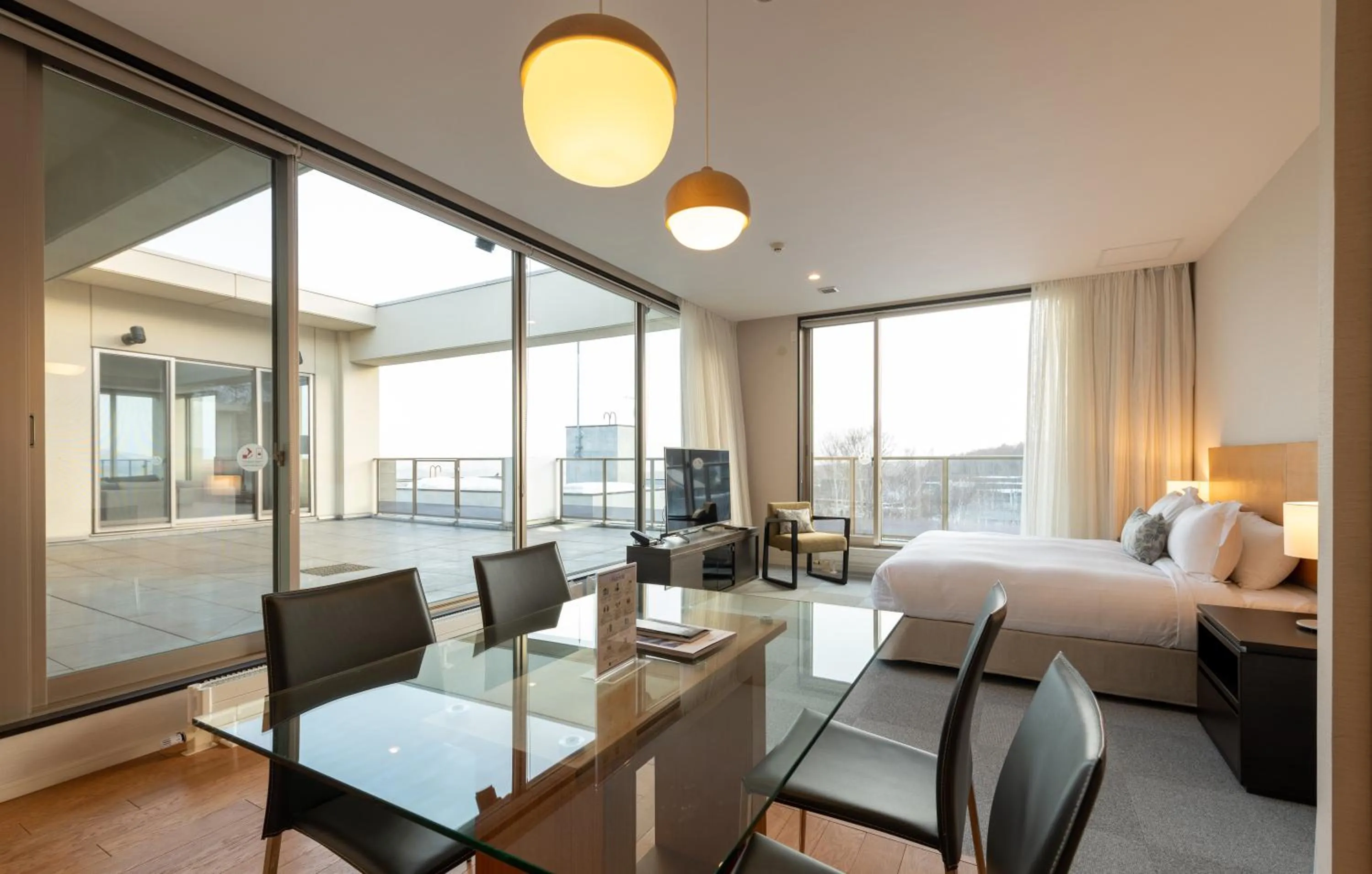 View (from property/room), Bed in Chatrium Niseko Japan