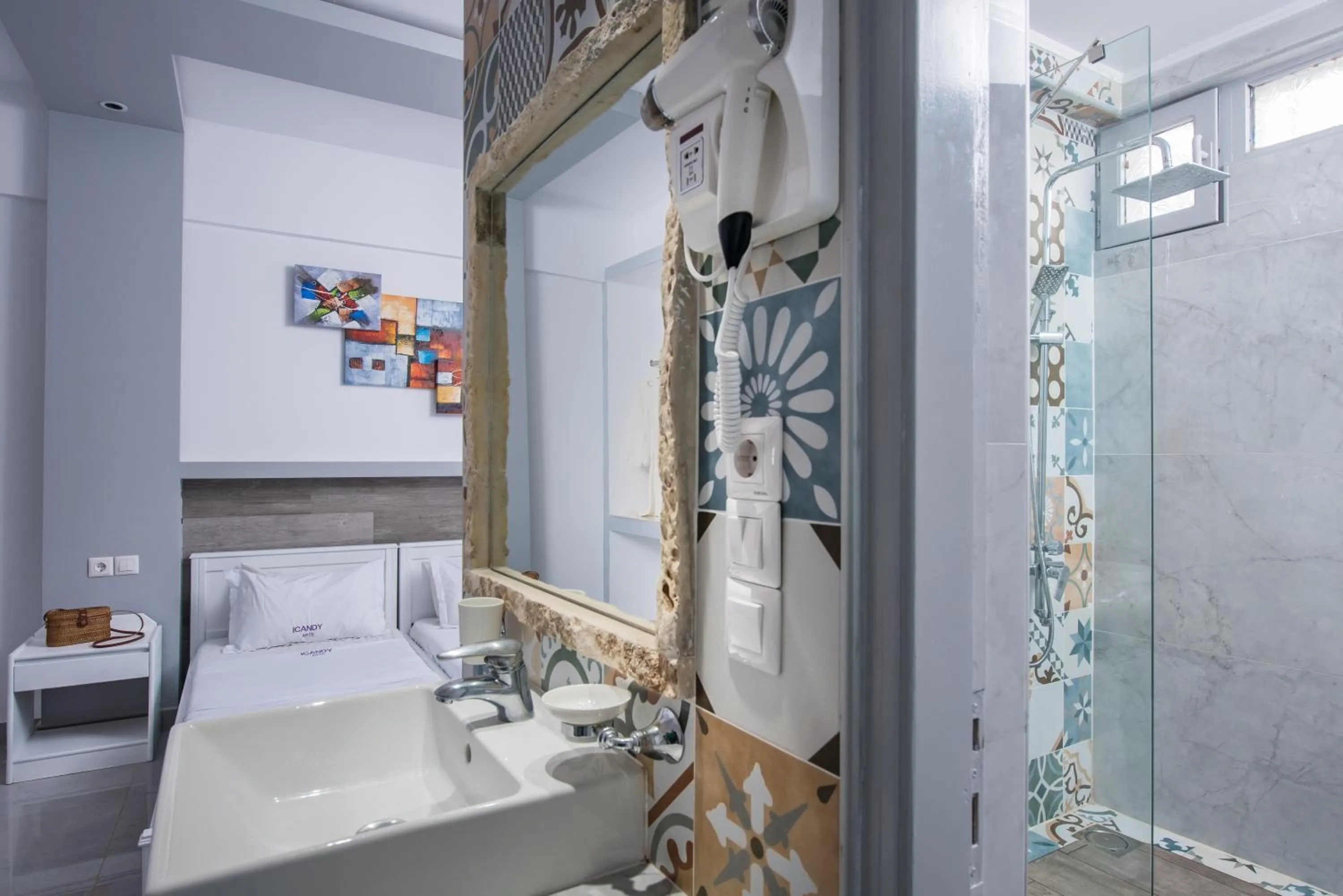 Bathroom in I Candy Malia by Estia