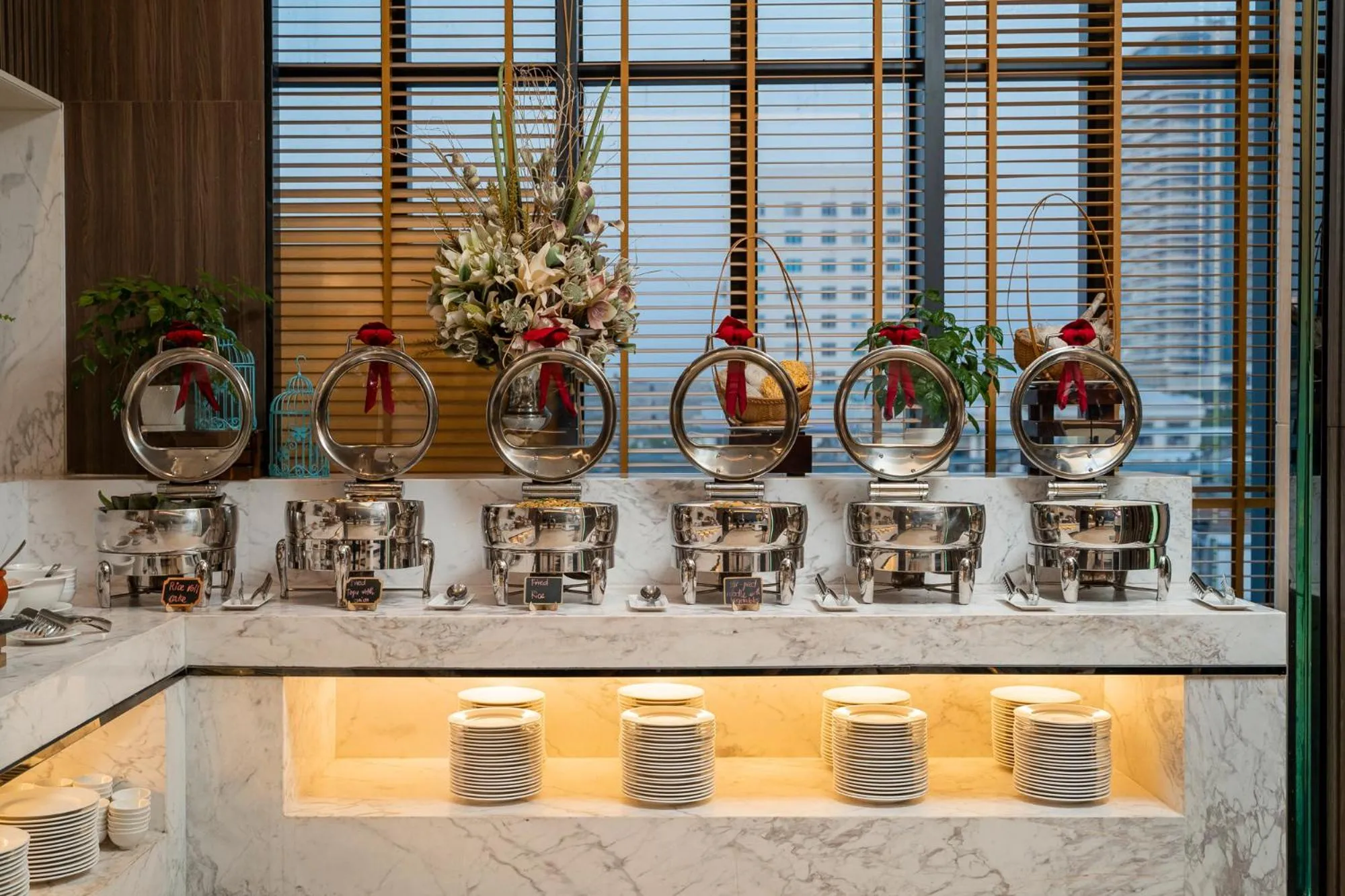 Buffet breakfast in DeLaSea Ha Long Hotel - Modern Bayview Escape