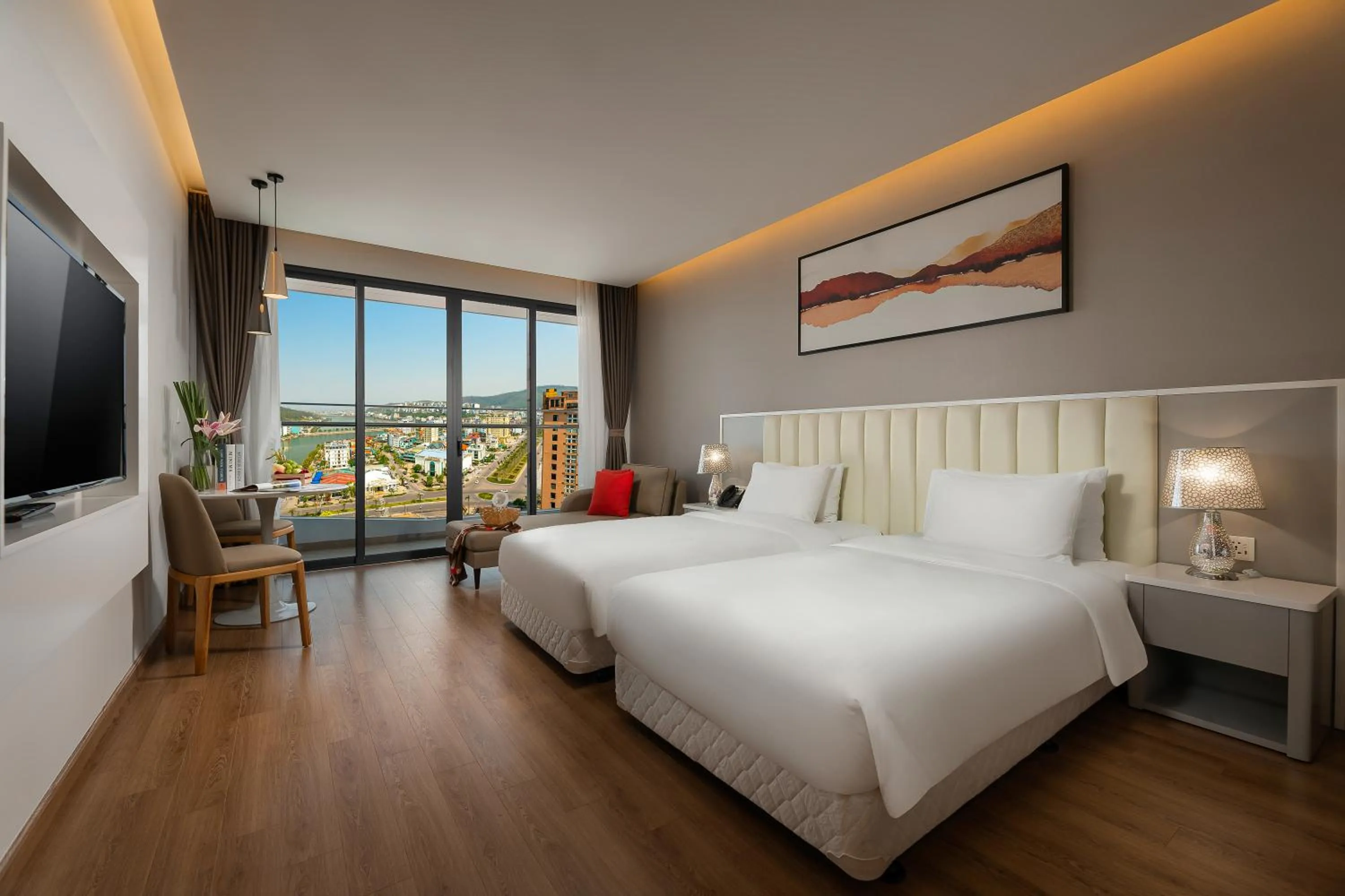 Bed in DeLaSea Ha Long Hotel - Modern Bayview Escape