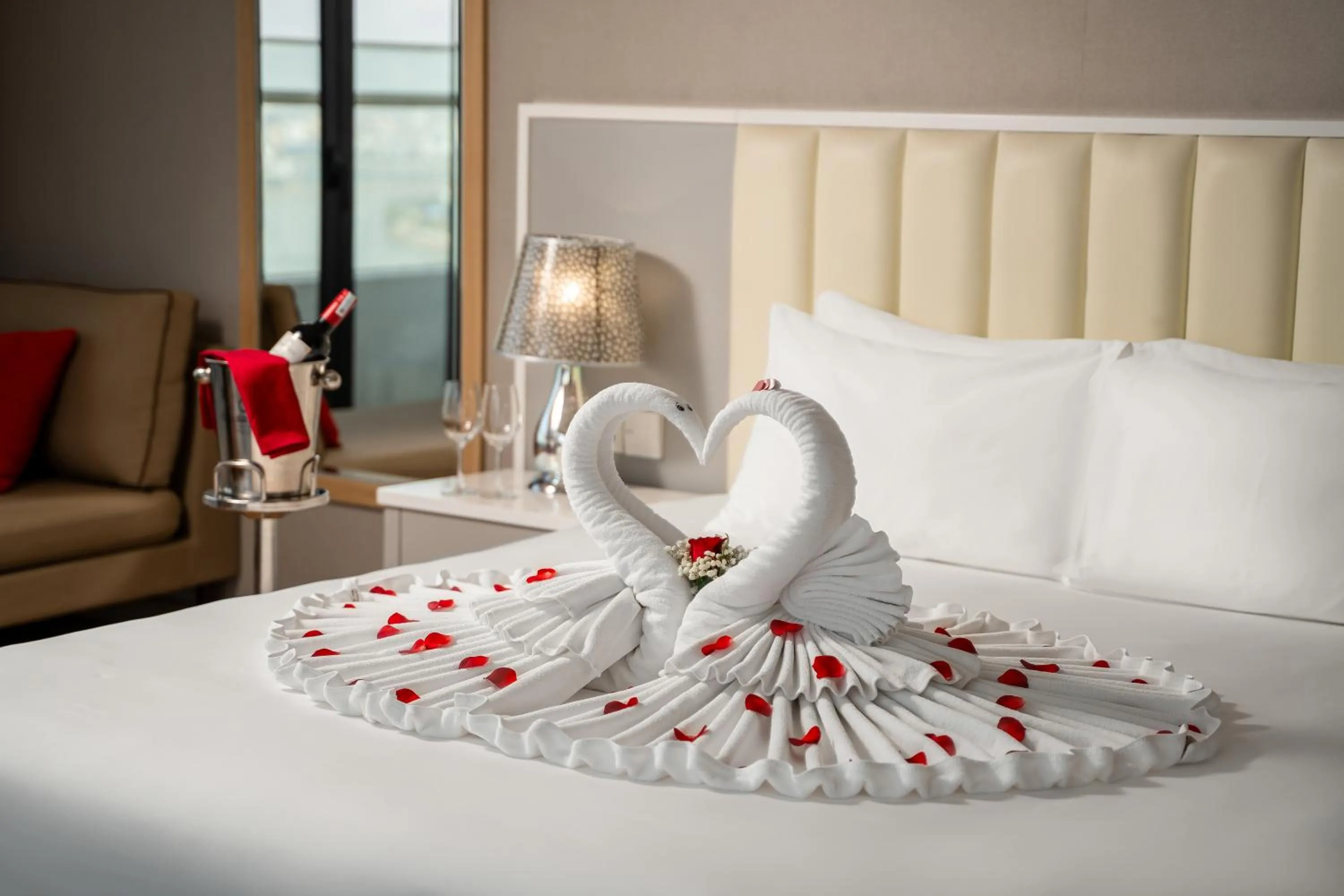 Decorative detail, Bed in DeLaSea Ha Long Hotel - Modern Bayview Escape