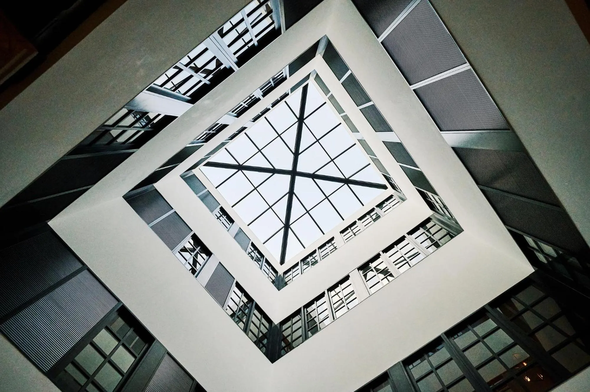 Inner courtyard view in TOC Hostel Malaga