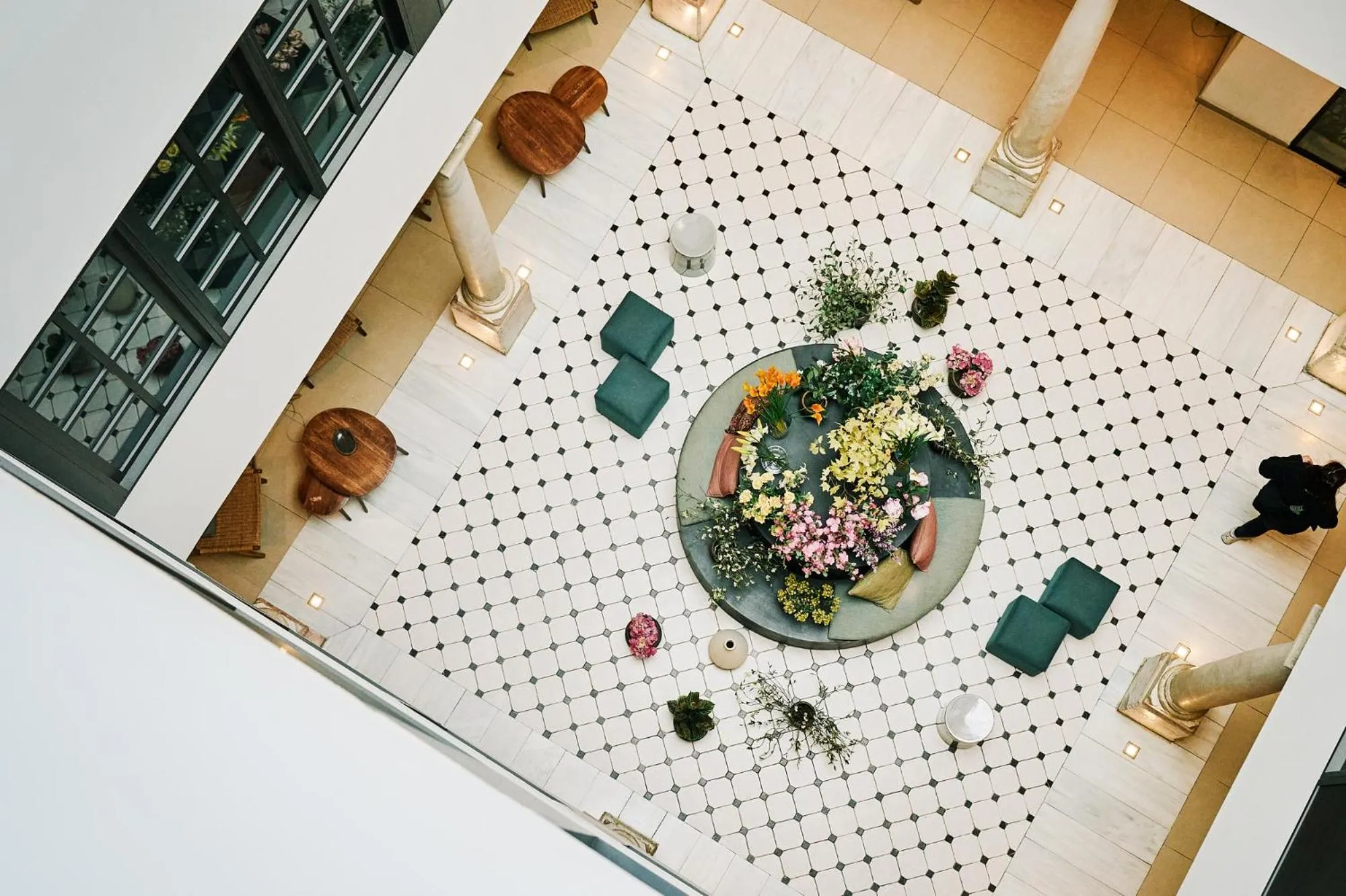 Inner courtyard view in TOC Hostel Malaga