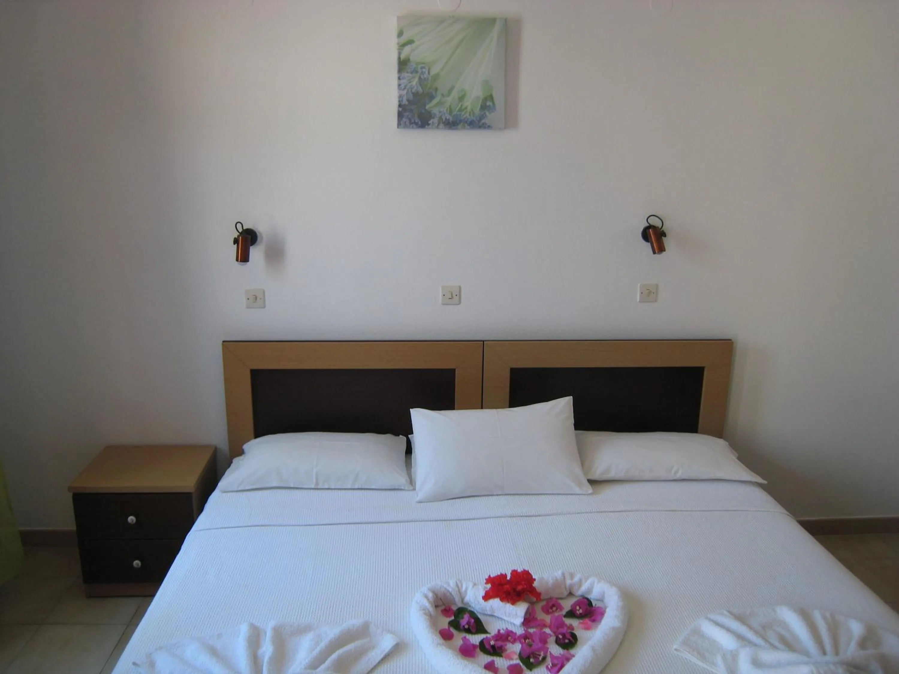 Bed in Eleftheria Lindian Studios II