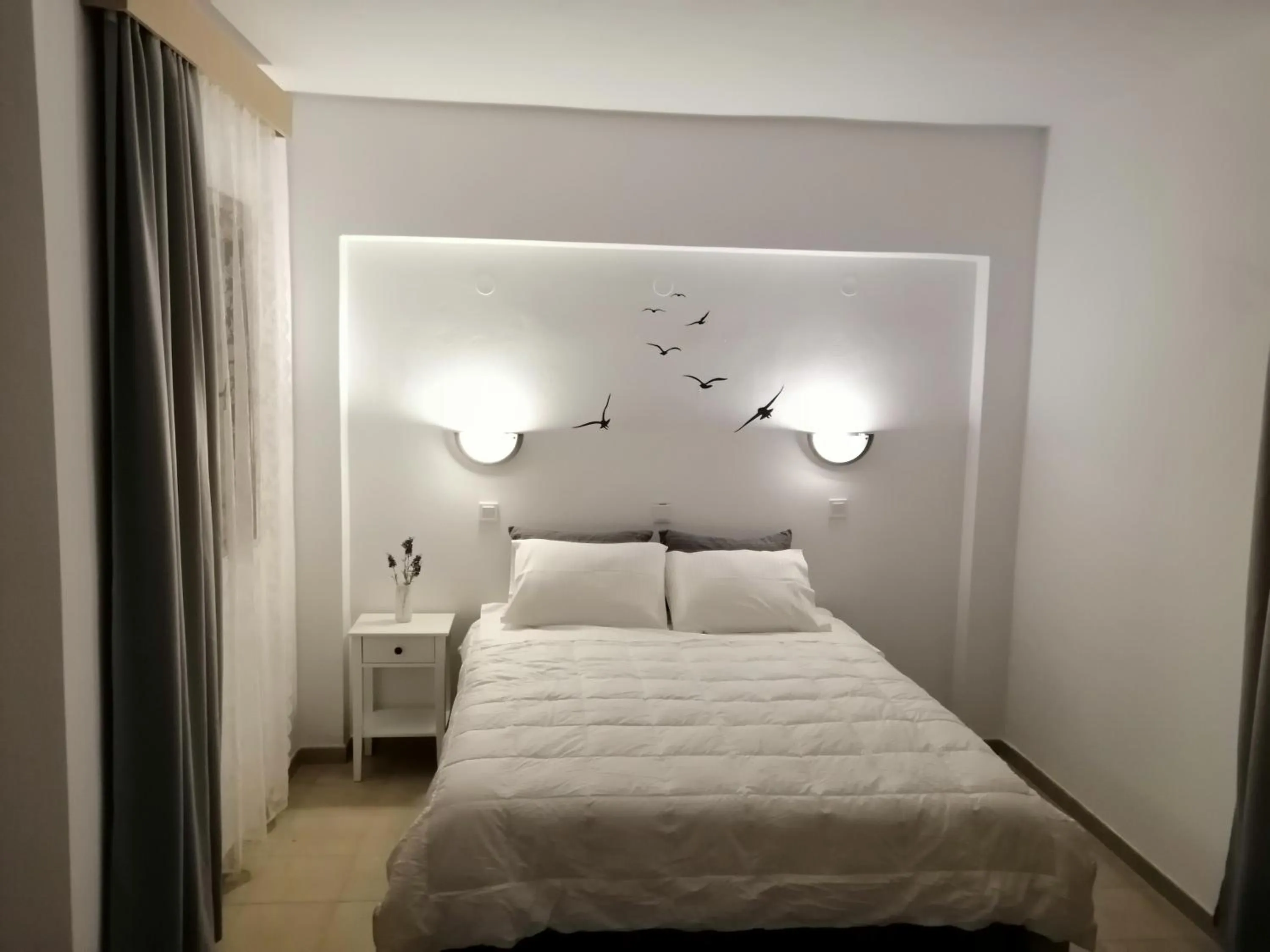 Bed in Eleftheria Lindian Studios II