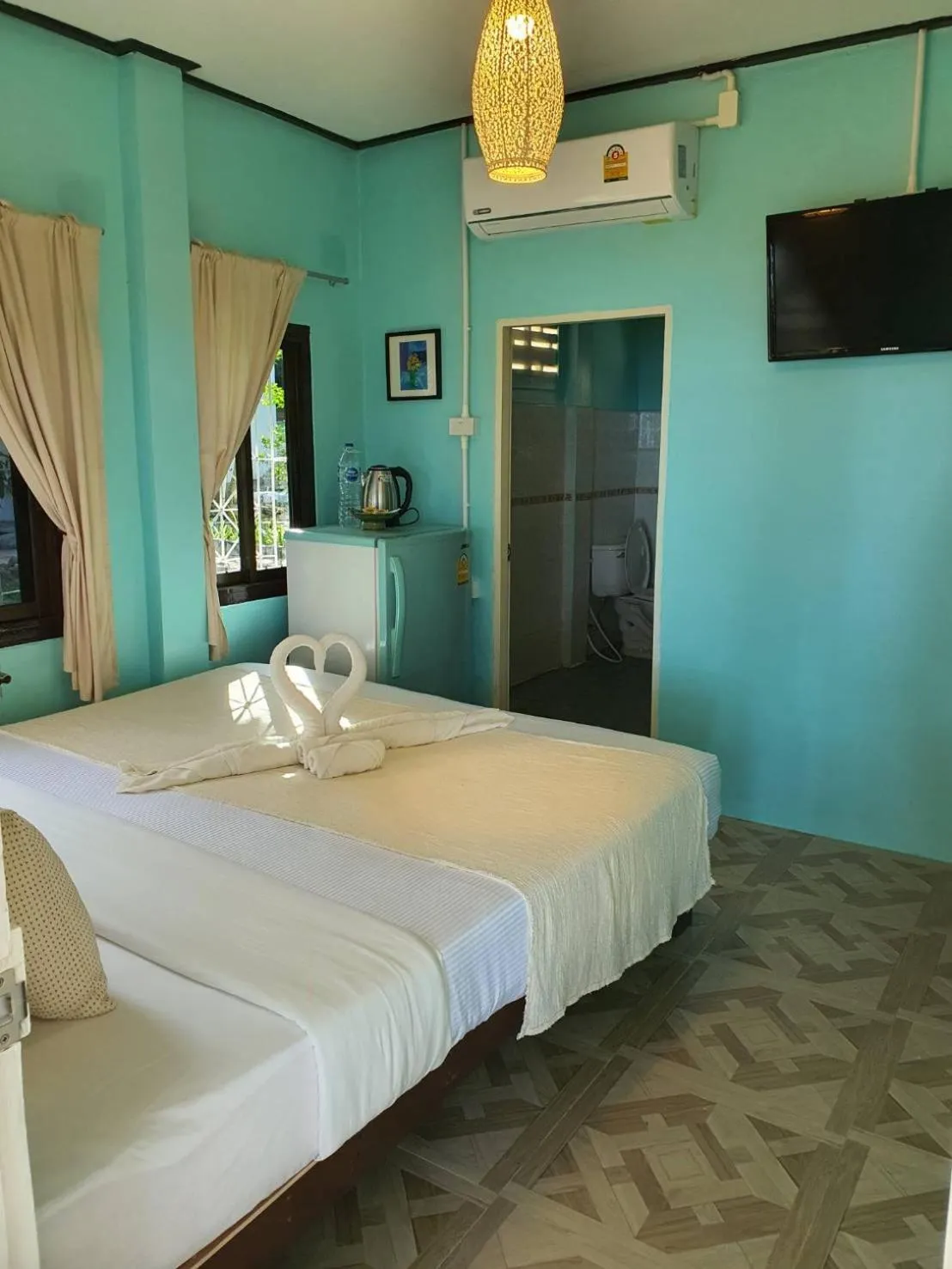 Bed in Blue Bay Bungalow