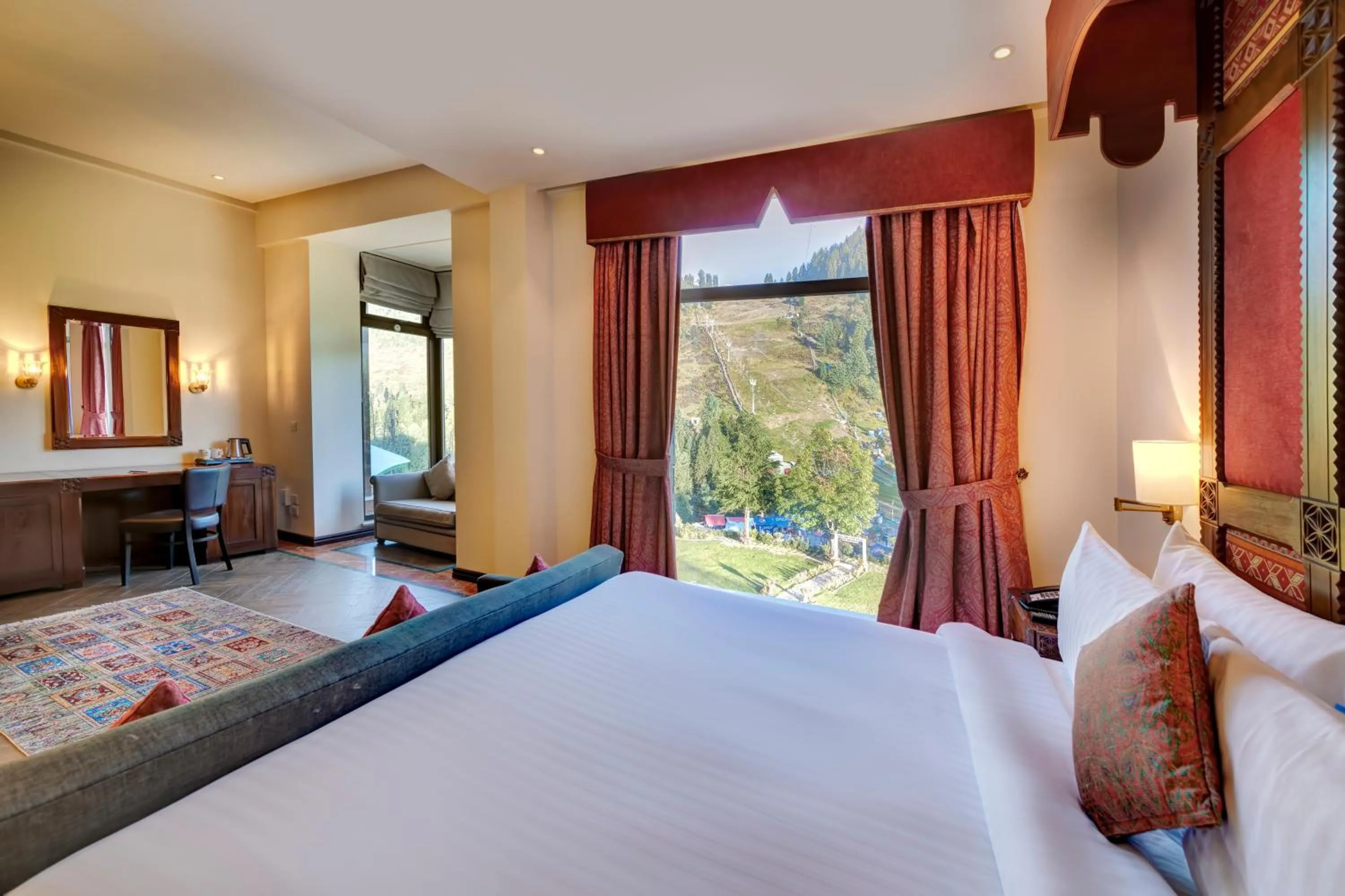 View (from property/room), Bed in Pearl Continental Hotel Malam Jabba