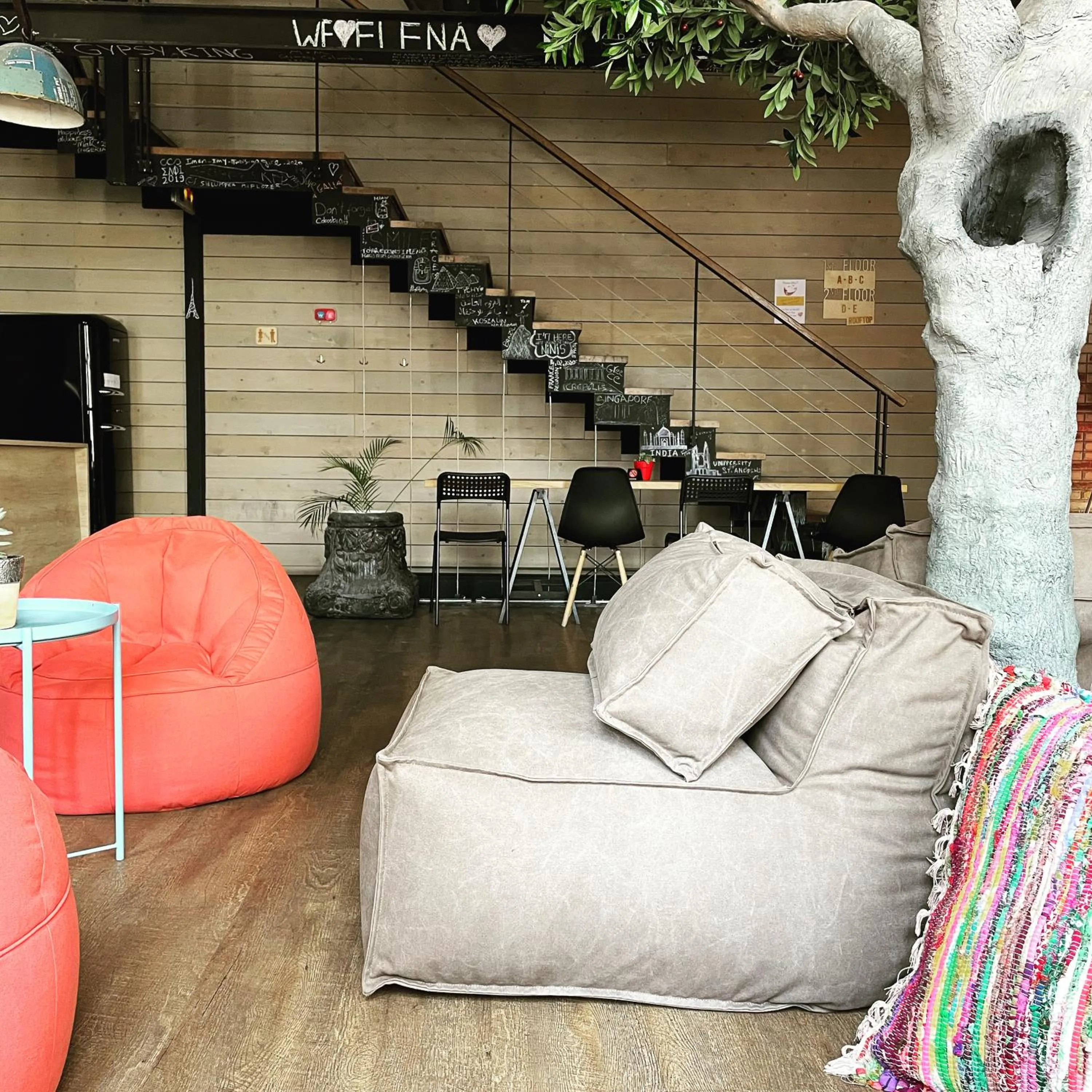 Communal lounge/ TV room in Iconic Athens Hostel