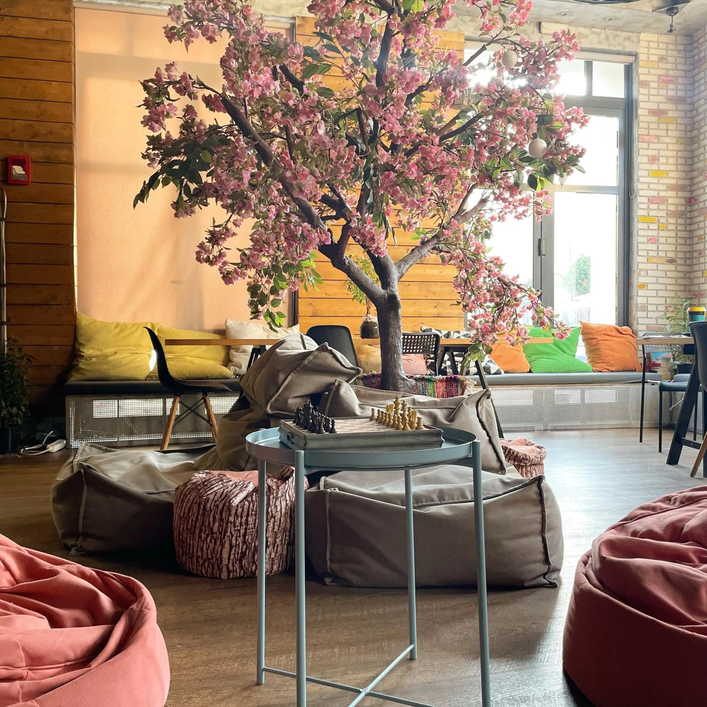 Communal lounge/ TV room in Iconic Athens Hostel