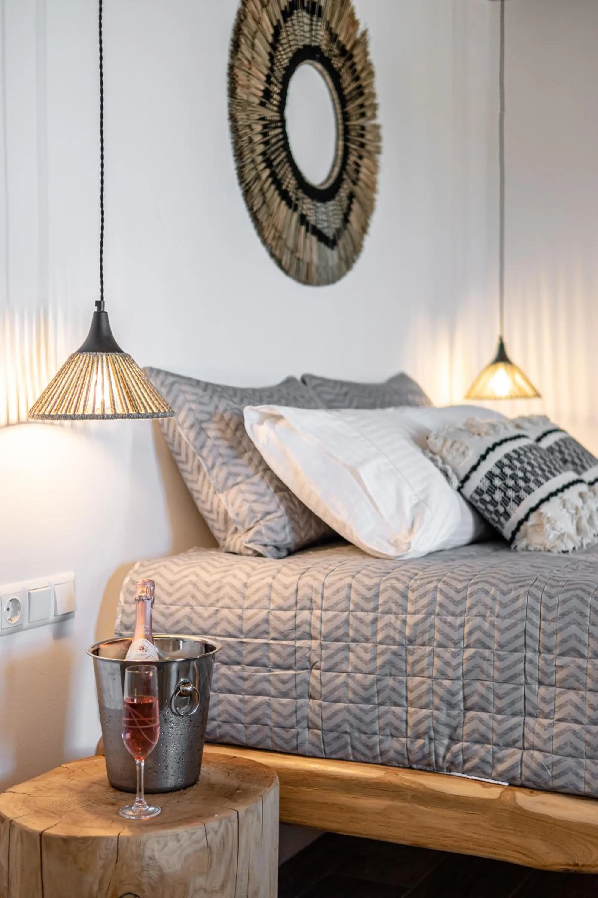 Bed in Naxos Finest Hotel & Villas