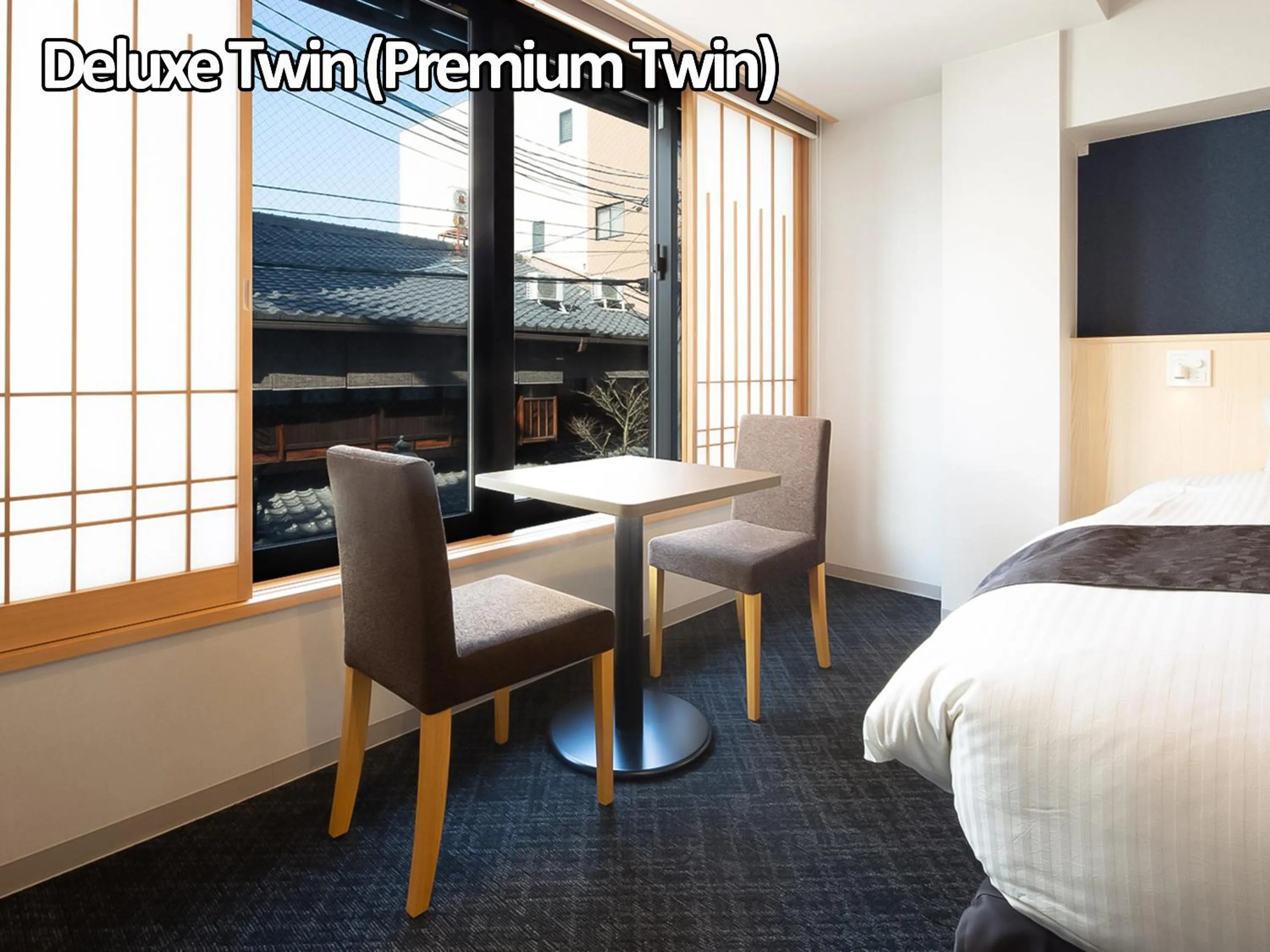 View (from property/room), Bed in Hotel GOCO stay Kyoto Shijo Kawaramachi