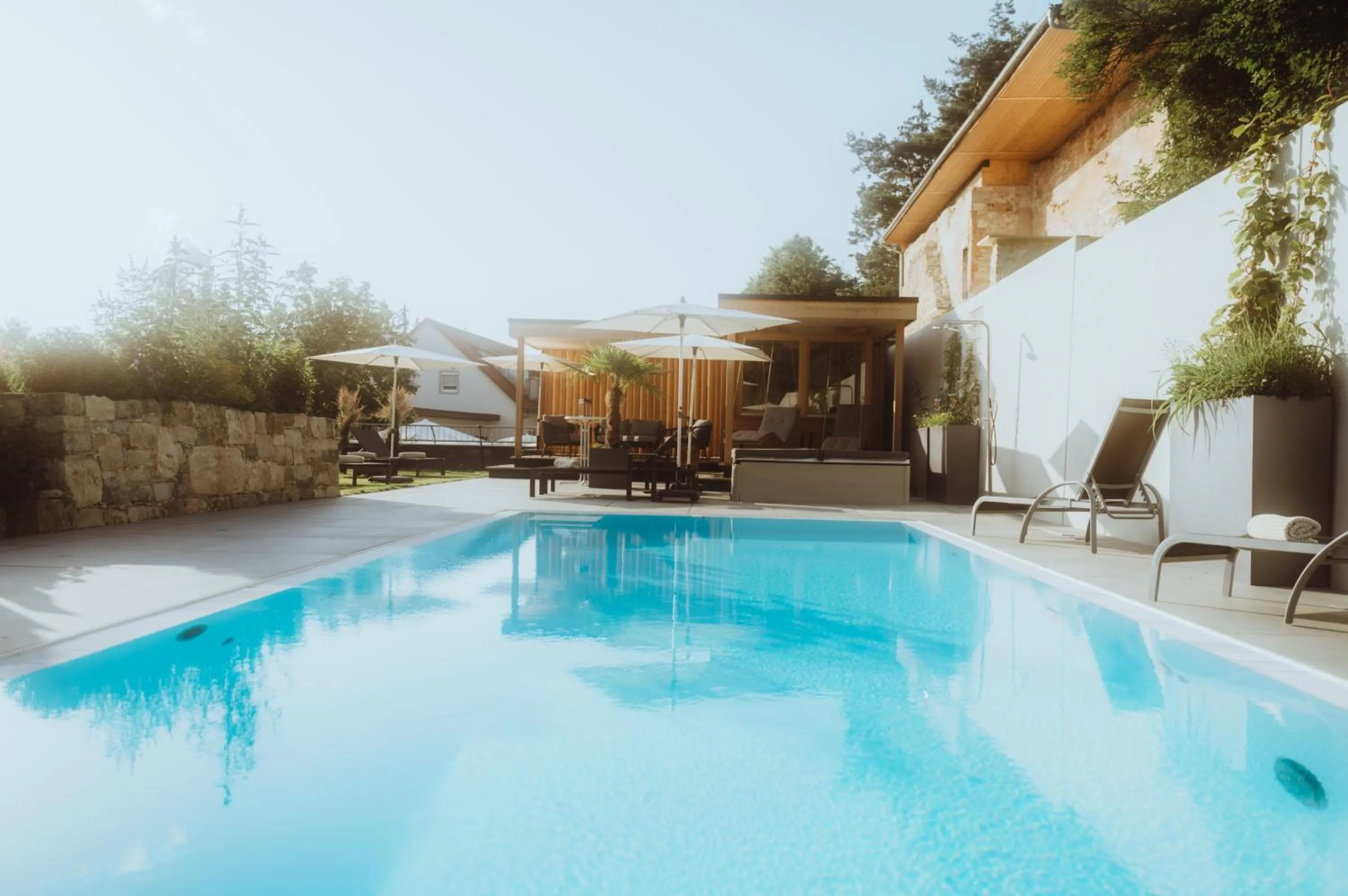 Pool view in Landgasthof & Hotel zur Rose Berg
